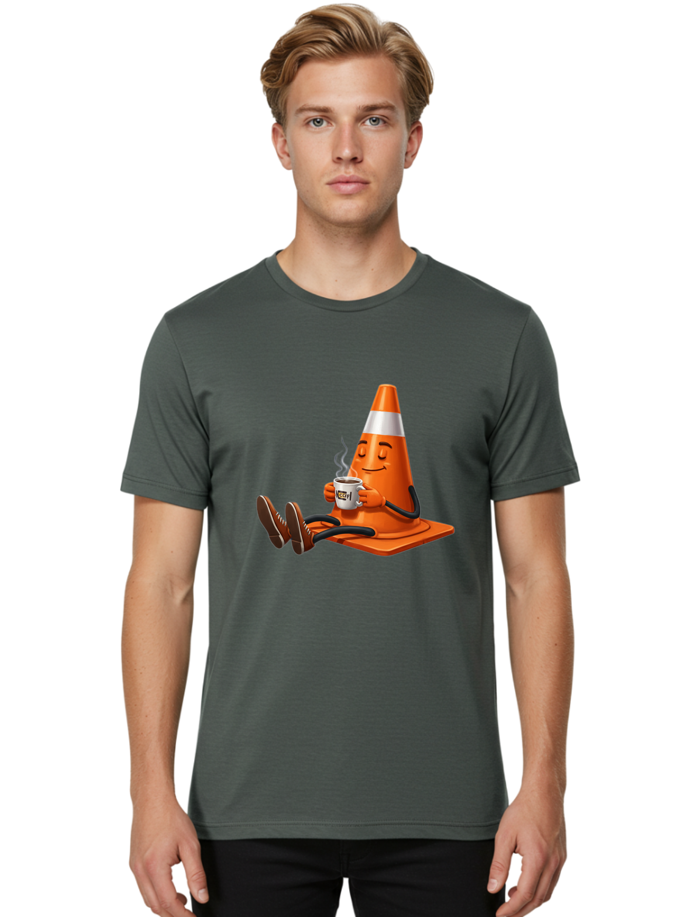 Traffic-Cone-3 Men'S Graphic Tee, 100% Cotton, Comfortable Casual Summer Wear, Machine Washable, Vintage Camera, Old Camera, Antique Camera, Black Camera, Classic Photography, Photography Equipment, Nostalgic Device, Film Camera, Camera Art Baq150 20