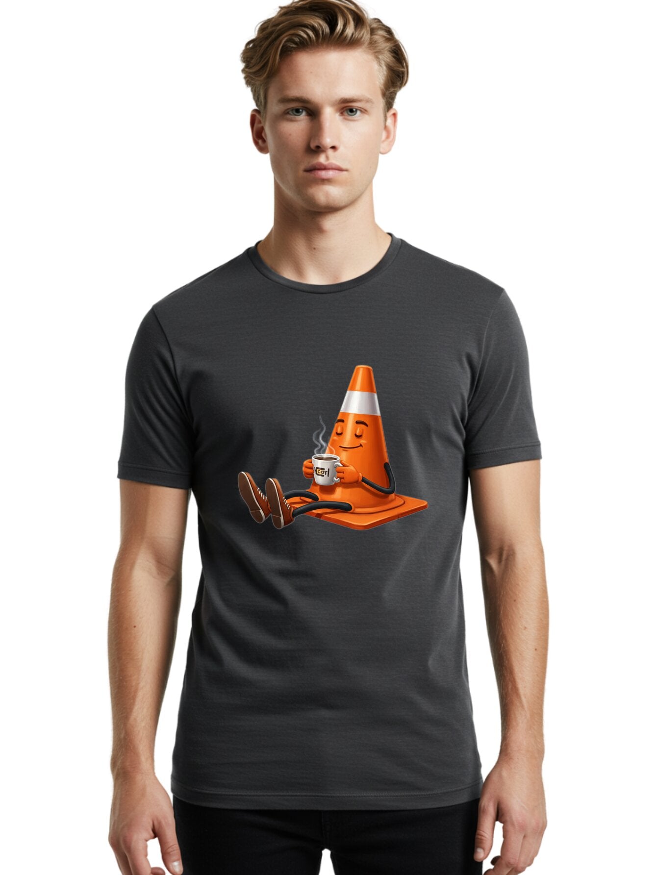Traffic-Cone-3 Men'S Graphic Tee, 100% Cotton, Comfortable Casual Summer Wear, Machine Washable, Vintage Camera, Old Camera, Antique Camera, Black Camera, Classic Photography, Photography Equipment, Nostalgic Device, Film Camera, Camera Art Baq150 16