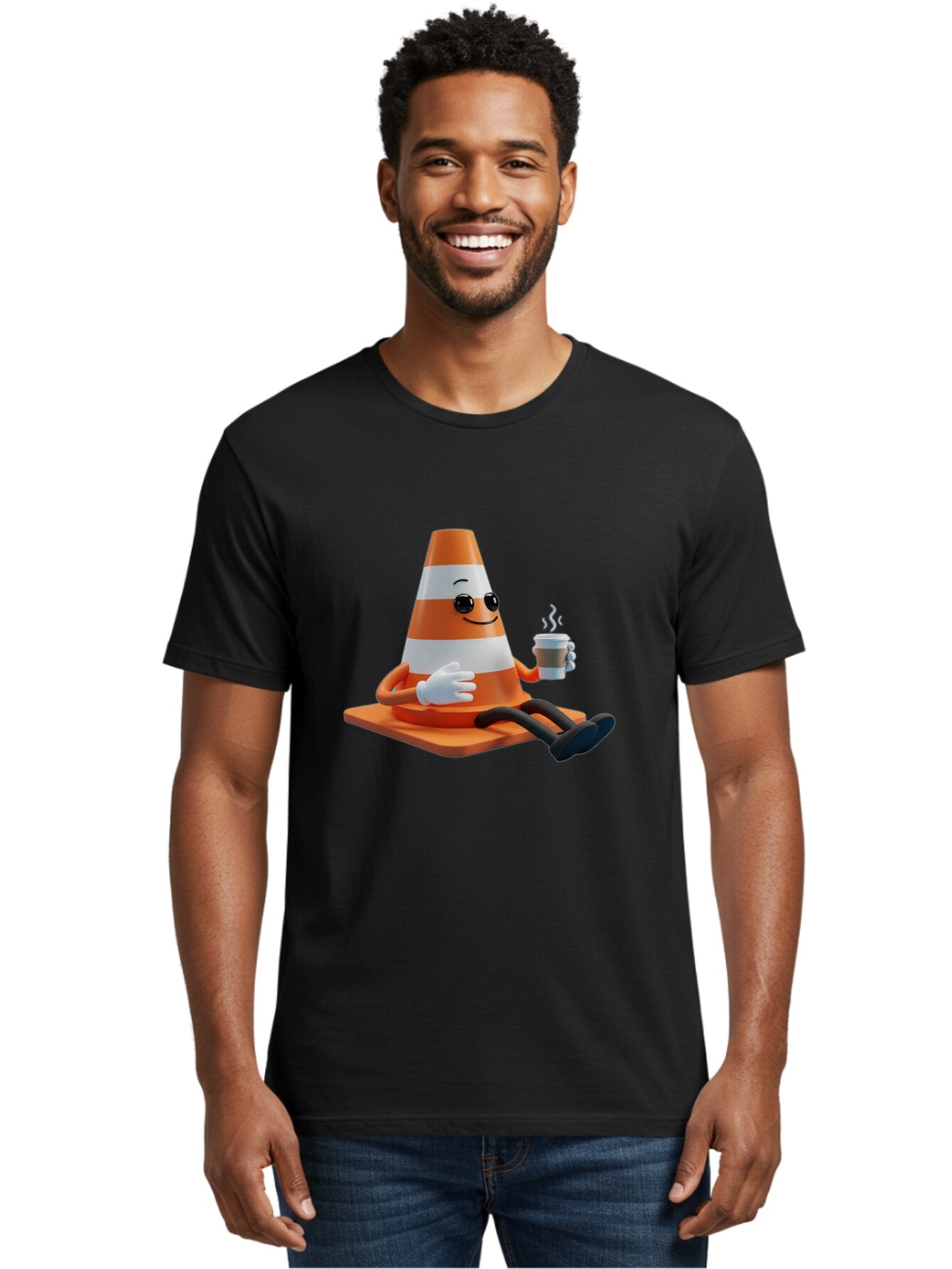 Traffic-Cone-Character Men'S Graphic Tee, 100% Cotton, Comfortable Casual Summer Wear, Machine Washable, Vintage Camera, Old Camera, Antique Camera, Black Camera, Classic Photography, Photography Equipment, Nostalgic Device, Film Camera, Baq152 24