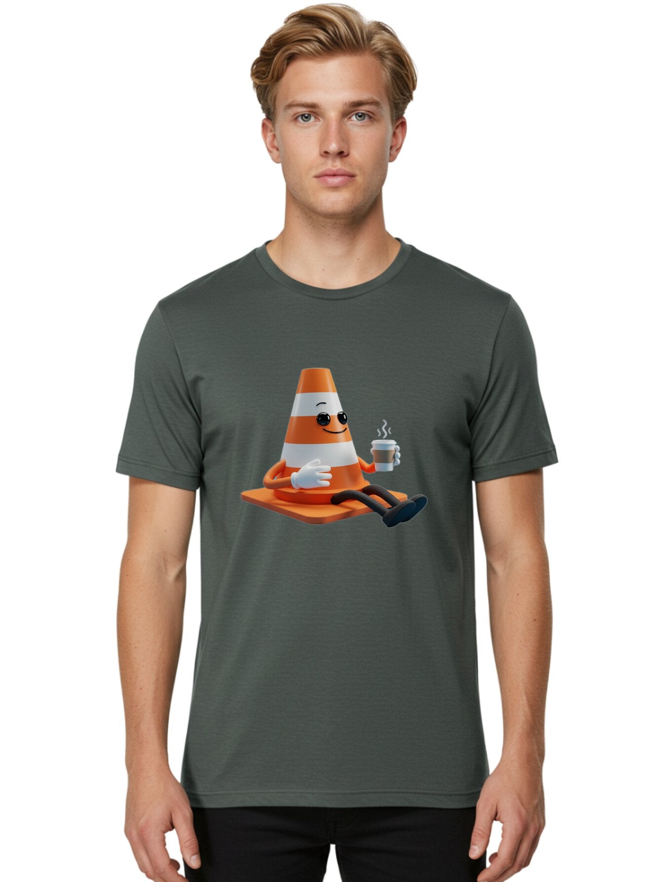 Traffic-Cone-Character Men'S Graphic Tee, 100% Cotton, Comfortable Casual Summer Wear, Machine Washable, Vintage Camera, Old Camera, Antique Camera, Black Camera, Classic Photography, Photography Equipment, Nostalgic Device, Film Camera, Baq152 26