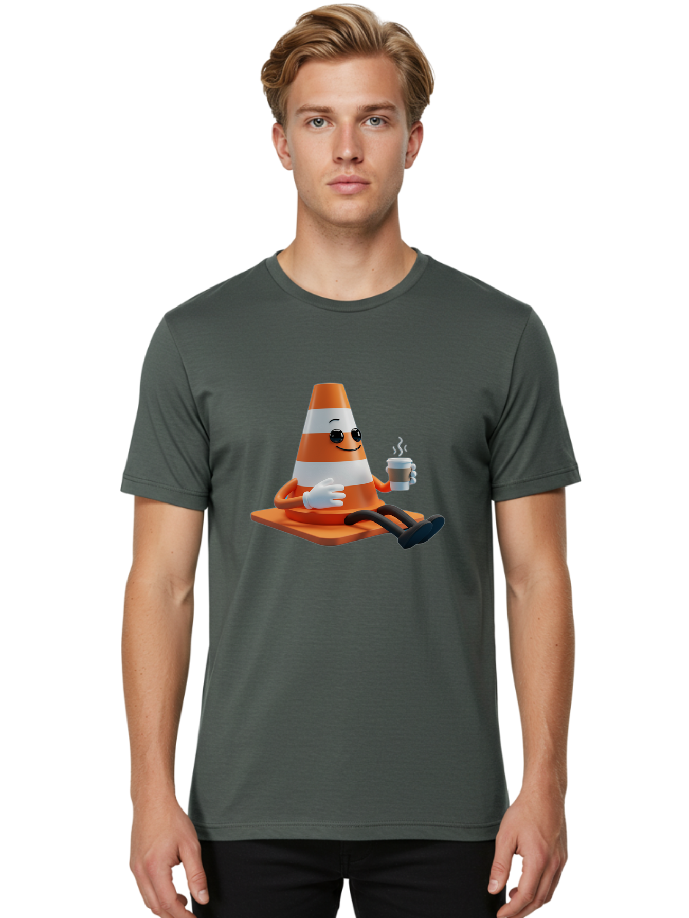 Traffic-Cone-Character Men'S Graphic Tee, 100% Cotton, Comfortable Casual Summer Wear, Machine Washable, Vintage Camera, Old Camera, Antique Camera, Black Camera, Classic Photography, Photography Equipment, Nostalgic Device, Film Camera, Baq152 29