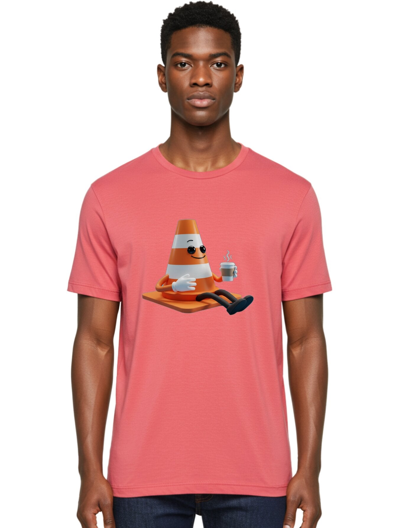 Traffic-Cone-Character Men'S Graphic Tee, 100% Cotton, Comfortable Casual Summer Wear, Machine Washable, Vintage Camera, Old Camera, Antique Camera, Black Camera, Classic Photography, Photography Equipment, Nostalgic Device, Film Camera, Baq152 23