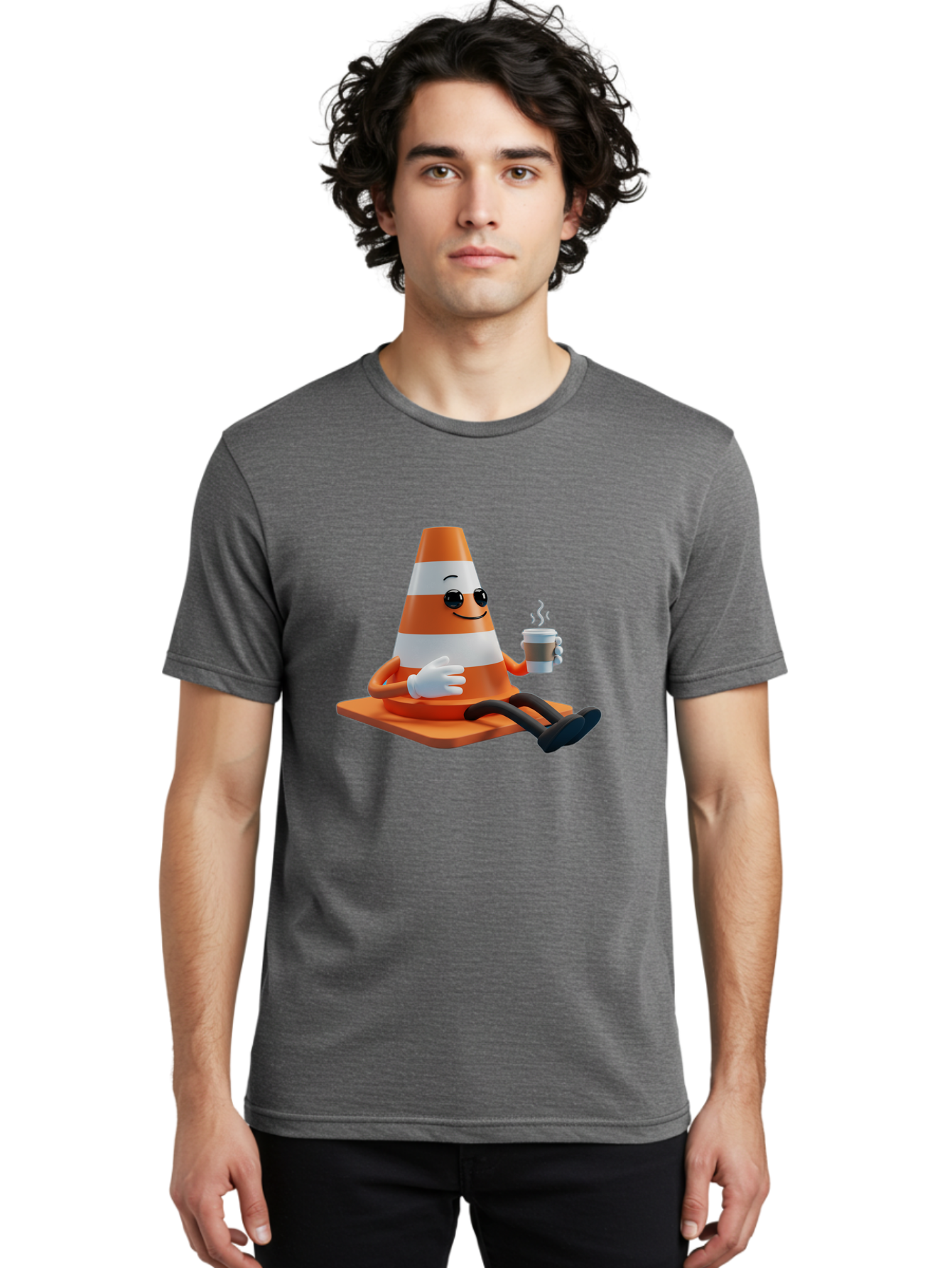 Traffic-Cone-Character Men'S Graphic Tee, 100% Cotton, Comfortable Casual Summer Wear, Machine Washable, Vintage Camera, Old Camera, Antique Camera, Black Camera, Classic Photography, Photography Equipment, Nostalgic Device, Film Camera, Baq152 21