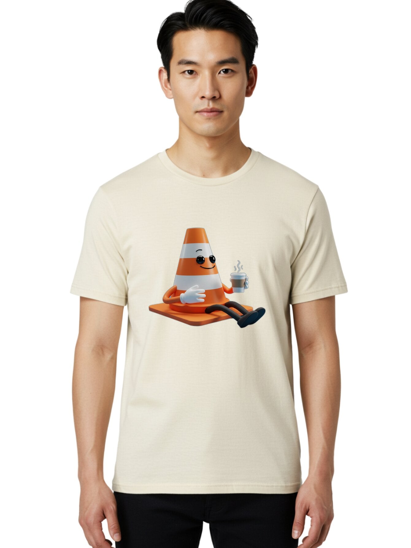 Traffic-Cone-Character Men'S Graphic Tee, 100% Cotton, Comfortable Casual Summer Wear, Machine Washable, Vintage Camera, Old Camera, Antique Camera, Black Camera, Classic Photography, Photography Equipment, Nostalgic Device, Film Camera, Baq152 19