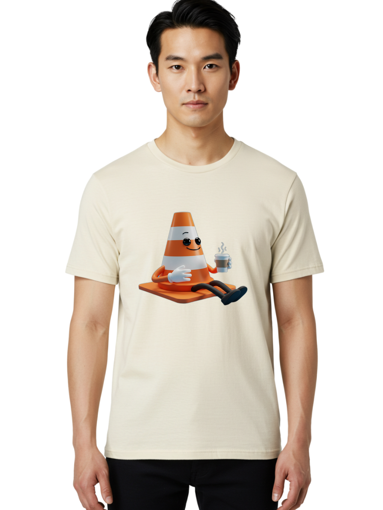 Traffic-Cone-Character Men'S Graphic Tee, 100% Cotton, Comfortable Casual Summer Wear, Machine Washable, Vintage Camera, Old Camera, Antique Camera, Black Camera, Classic Photography, Photography Equipment, Nostalgic Device, Film Camera, Baq152 22