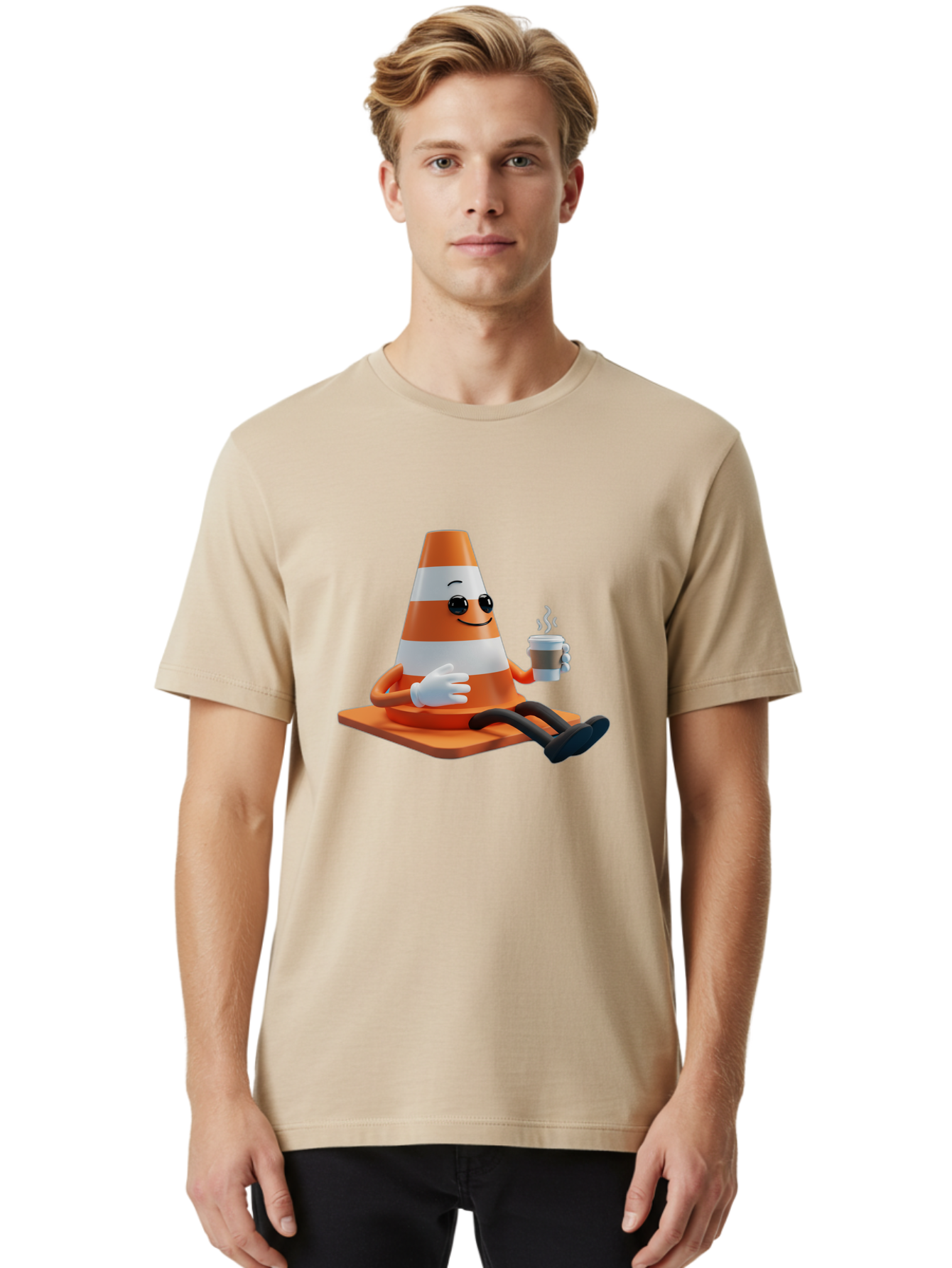 Traffic-Cone-Character Men'S Graphic Tee, 100% Cotton, Comfortable Casual Summer Wear, Machine Washable, Vintage Camera, Old Camera, Antique Camera, Black Camera, Classic Photography, Photography Equipment, Nostalgic Device, Film Camera, Baq152 18