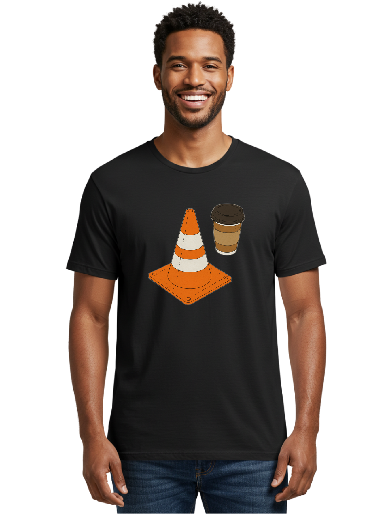 Traffic-Cone-Coffee-1 Men'S Graphic Tee, 100% Cotton, Comfortable Casual Summer Wear, Machine Washable, Vintage Camera, Old Camera, Antique Camera, Black Camera, Classic Photography, Photography Equipment, Nostalgic Device, Film Camera, Baq153 23