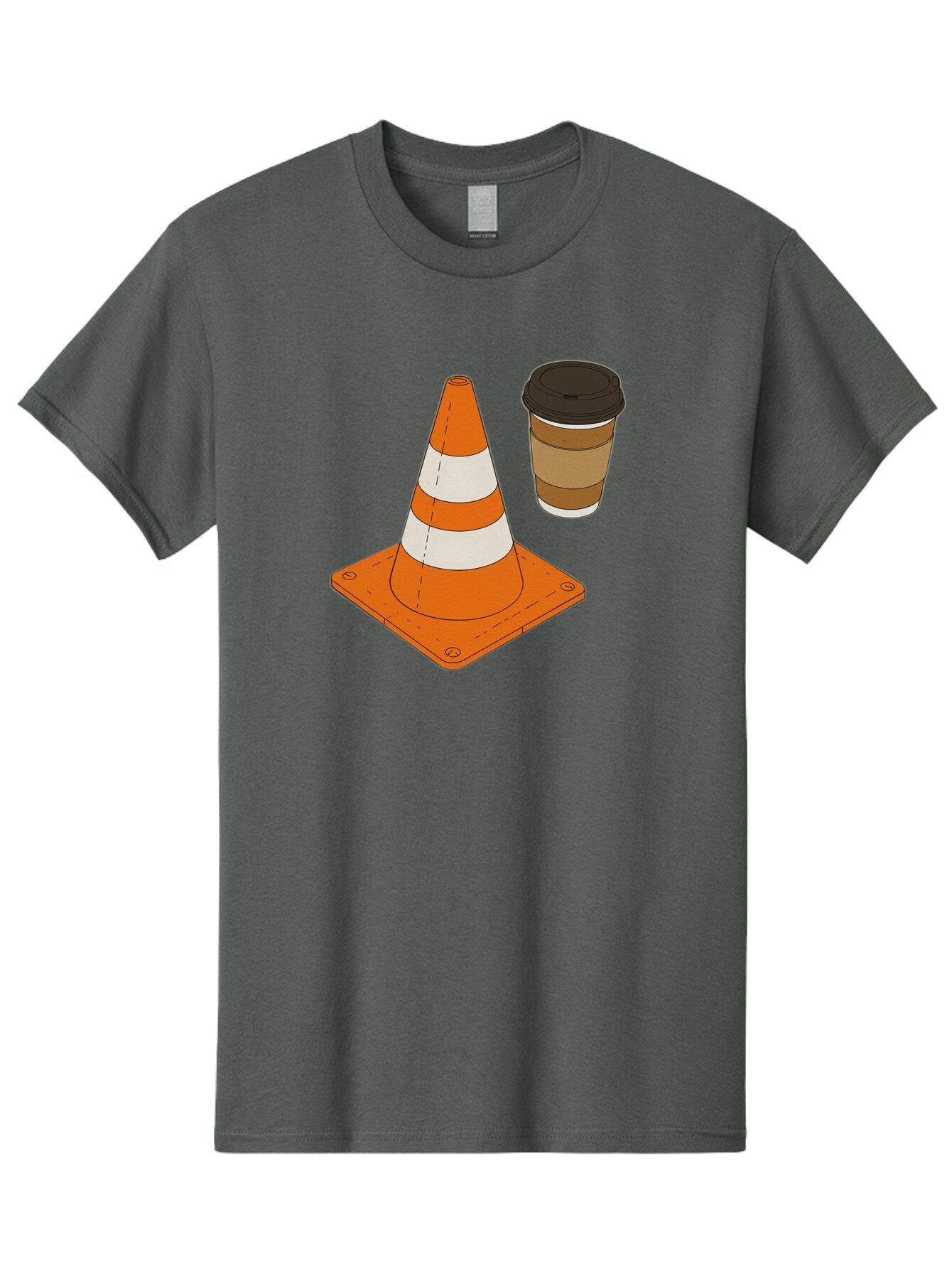 Traffic-Cone-Coffee-1 Men'S Graphic Tee, 100% Cotton, Comfortable Casual Summer Wear, Machine Washable, Vintage Camera, Old Camera, Antique Camera, Black Camera, Classic Photography, Photography Equipment, Nostalgic Device, Film Camera, Baq153 1
