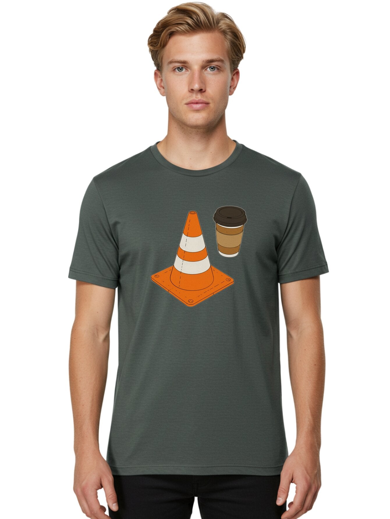Traffic-Cone-Coffee-1 Men'S Graphic Tee, 100% Cotton, Comfortable Casual Summer Wear, Machine Washable, Vintage Camera, Old Camera, Antique Camera, Black Camera, Classic Photography, Photography Equipment, Nostalgic Device, Film Camera, Baq153 19