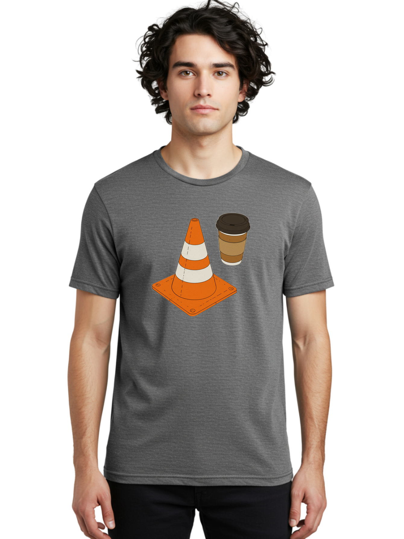 Traffic-Cone-Coffee-1 Men'S Graphic Tee, 100% Cotton, Comfortable Casual Summer Wear, Machine Washable, Vintage Camera, Old Camera, Antique Camera, Black Camera, Classic Photography, Photography Equipment, Nostalgic Device, Film Camera, Baq153 21