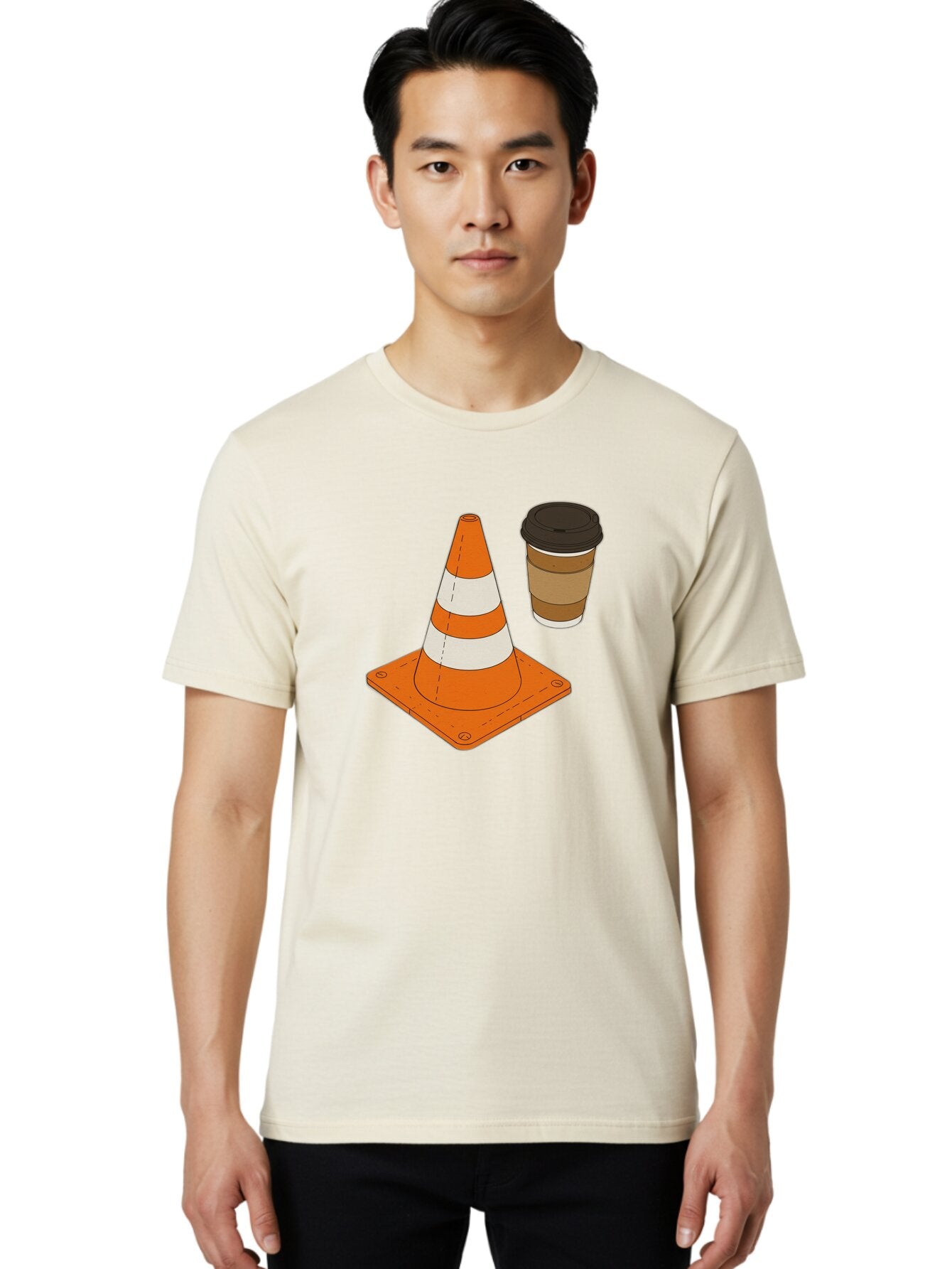 Traffic-Cone-Coffee-1 Men'S Graphic Tee, 100% Cotton, Comfortable Casual Summer Wear, Machine Washable, Vintage Camera, Old Camera, Antique Camera, Black Camera, Classic Photography, Photography Equipment, Nostalgic Device, Film Camera, Baq153 16