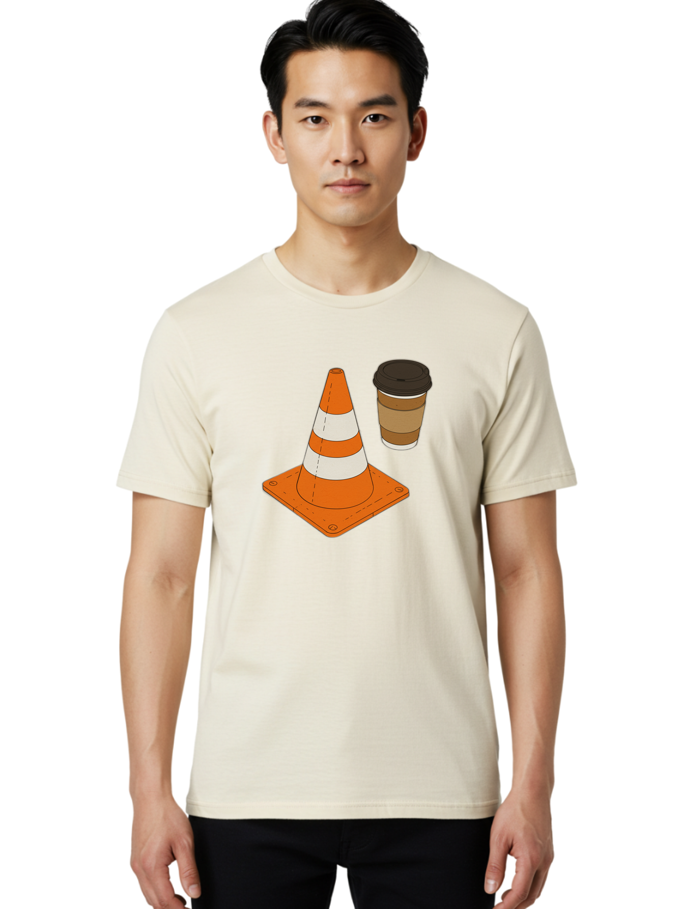 Traffic-Cone-Coffee-1 Men'S Graphic Tee, 100% Cotton, Comfortable Casual Summer Wear, Machine Washable, Vintage Camera, Old Camera, Antique Camera, Black Camera, Classic Photography, Photography Equipment, Nostalgic Device, Film Camera, Baq153 16
