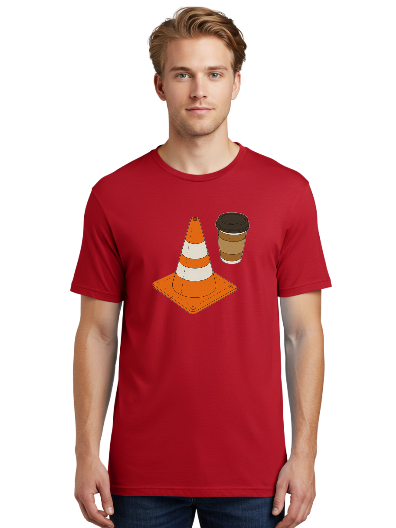Traffic-Cone-Coffee-1 Men'S Graphic Tee, 100% Cotton, Comfortable Casual Summer Wear, Machine Washable, Vintage Camera, Old Camera, Antique Camera, Black Camera, Classic Photography, Photography Equipment, Nostalgic Device, Film Camera, Baq153 24
