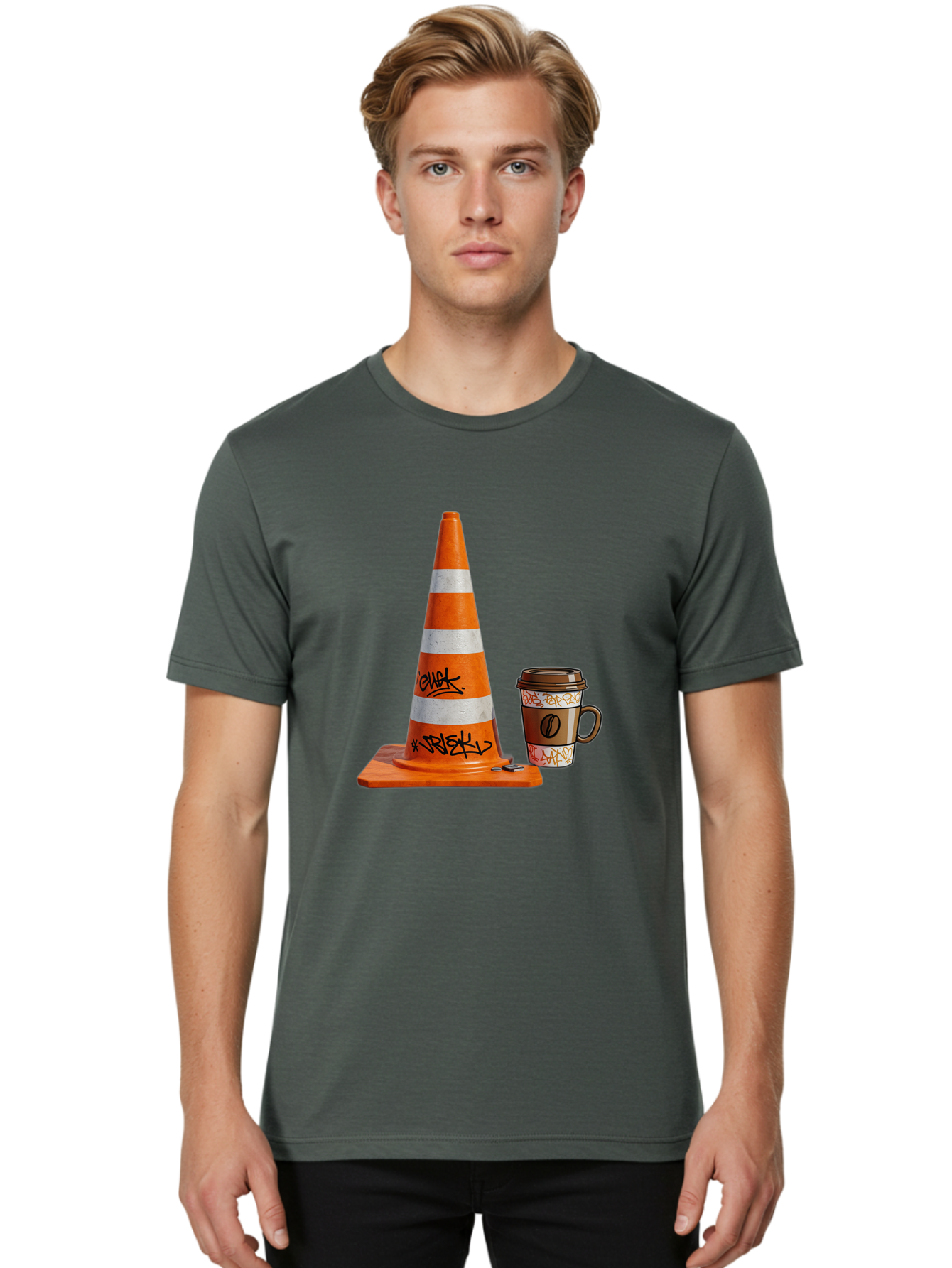 Traffic-Cone-Coffee Men'S Graphic Tee, 100% Cotton, Comfortable Casual Summer Wear, Machine Washable, Vintage Camera, Old Camera, Antique Camera, Black Camera, Classic Photography, Photography Equipment, Nostalgic Device, Film Camera, Baq154 17