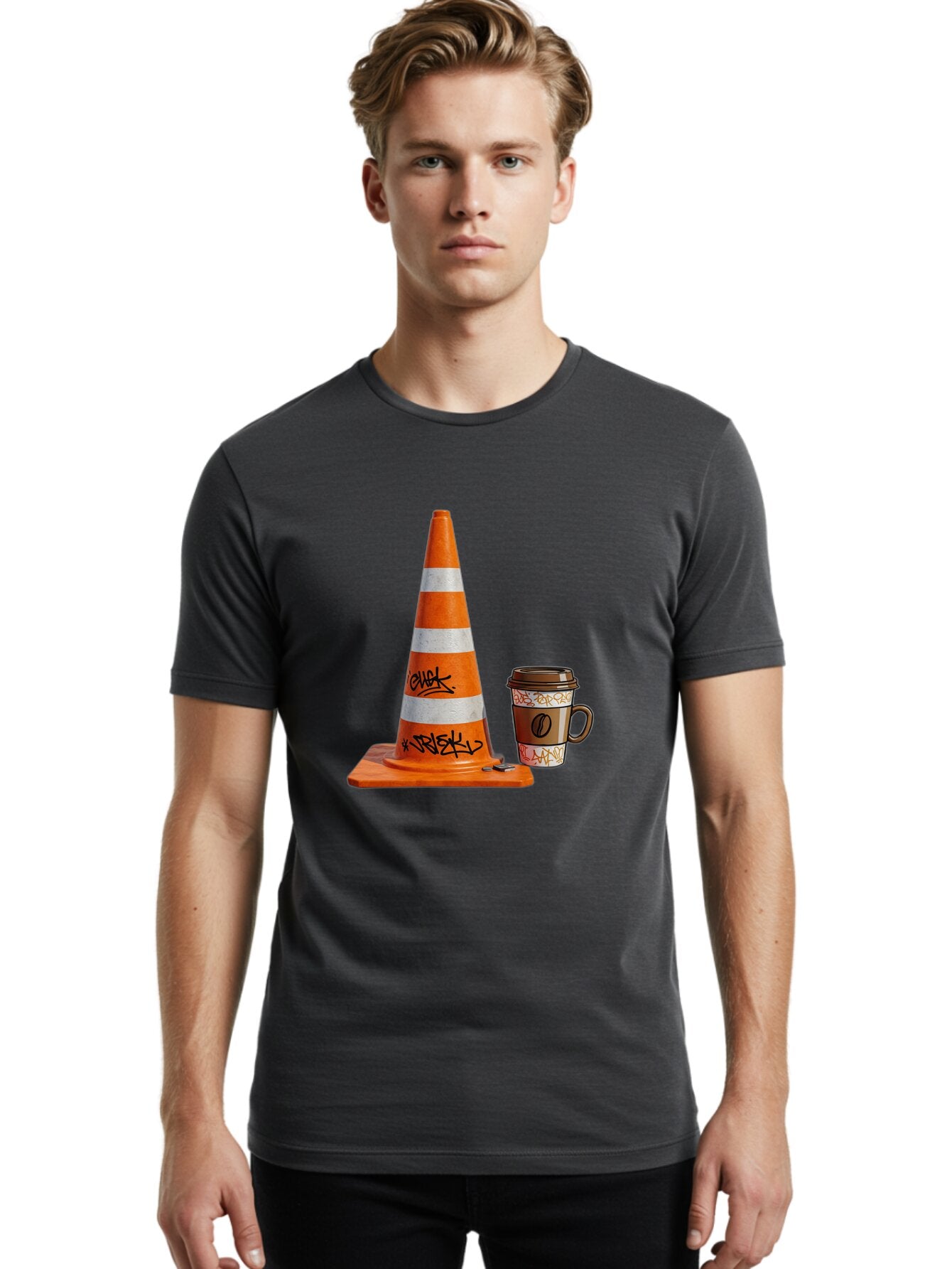 Traffic-Cone-Coffee Men'S Graphic Tee, 100% Cotton, Comfortable Casual Summer Wear, Machine Washable, Vintage Camera, Old Camera, Antique Camera, Black Camera, Classic Photography, Photography Equipment, Nostalgic Device, Film Camera, Baq154 22