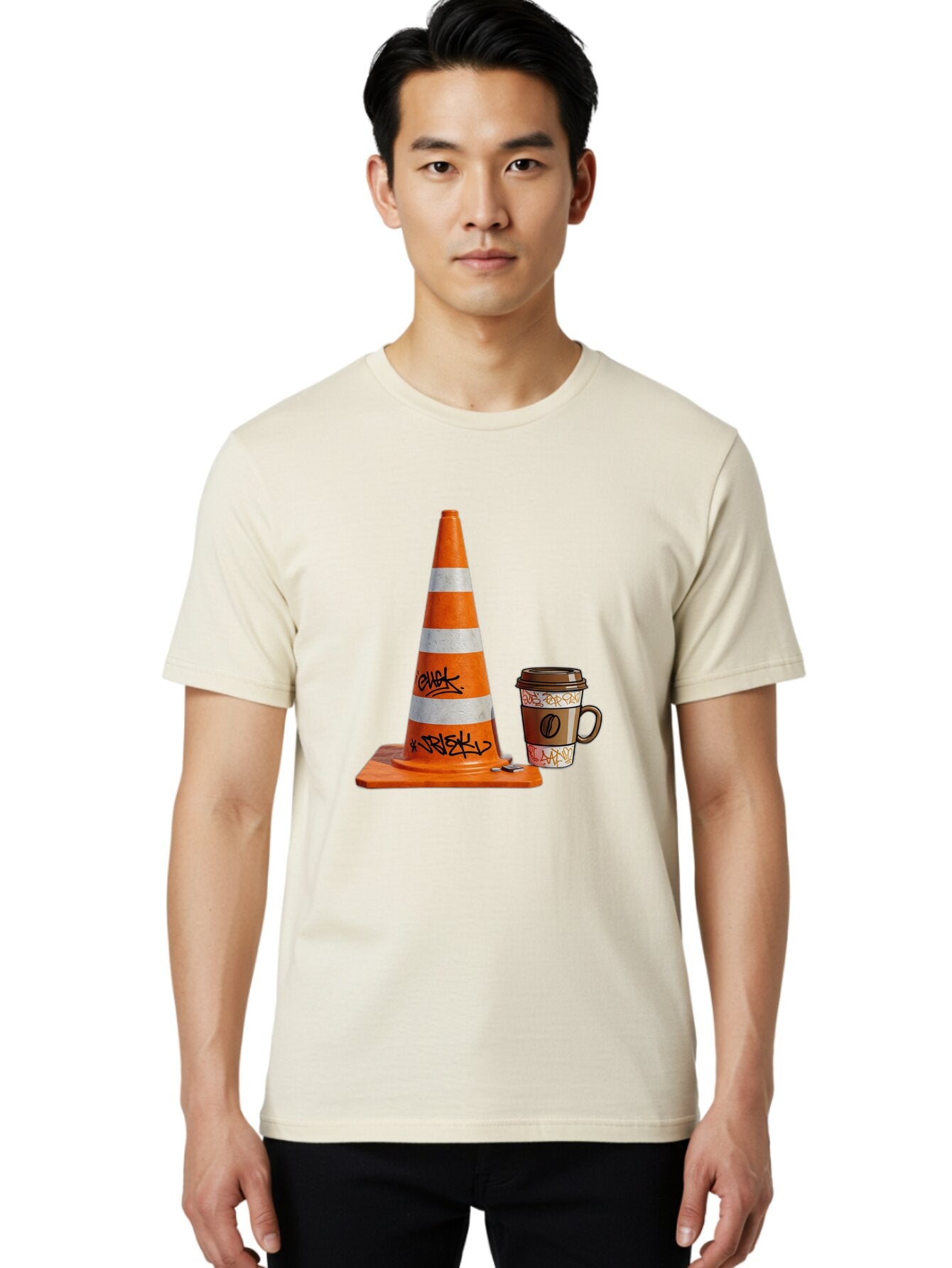 Traffic-Cone-Coffee Men'S Graphic Tee, 100% Cotton, Comfortable Casual Summer Wear, Machine Washable, Vintage Camera, Old Camera, Antique Camera, Black Camera, Classic Photography, Photography Equipment, Nostalgic Device, Film Camera, Baq154 23