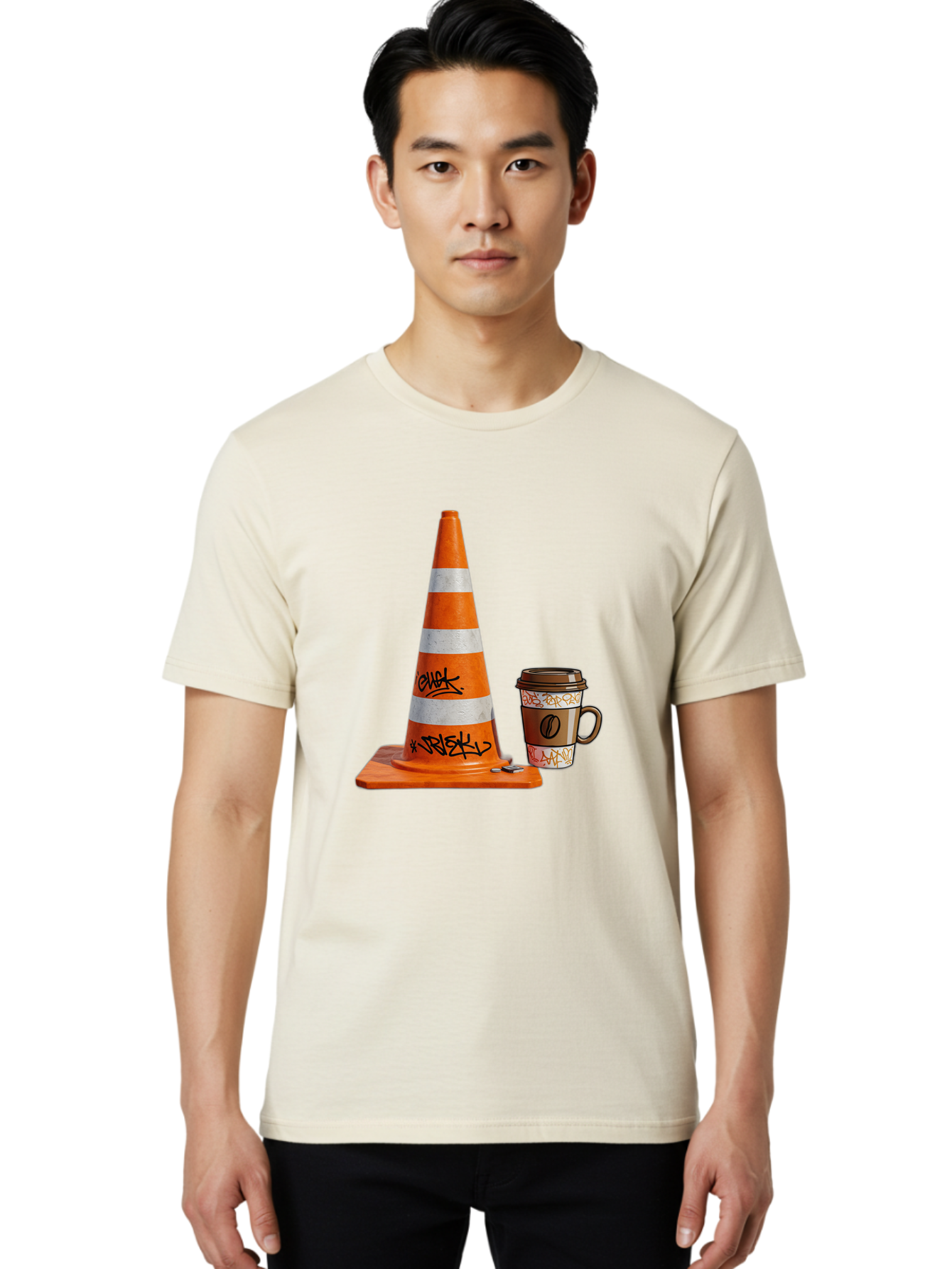 Traffic-Cone-Coffee Men'S Graphic Tee, 100% Cotton, Comfortable Casual Summer Wear, Machine Washable, Vintage Camera, Old Camera, Antique Camera, Black Camera, Classic Photography, Photography Equipment, Nostalgic Device, Film Camera, Baq154 30