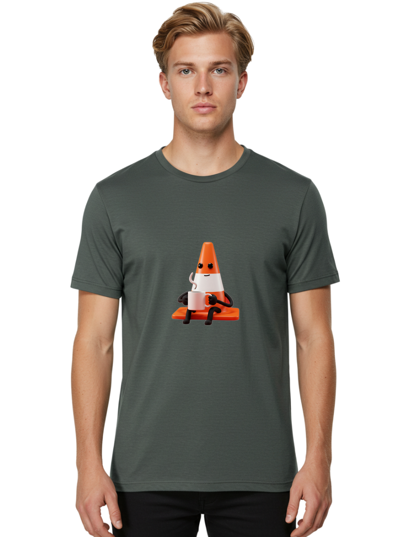 Traffic-Cone-With-Coffee-Cup Men'S Graphic Tee, 100% Cotton, Comfortable Casual Summer Wear, Machine Washable, Vintage Camera, Old Camera, Antique Camera, Black Camera, Classic Photography, Photography Equipment, Nostalgic Device, Film Camera, Baq155 20