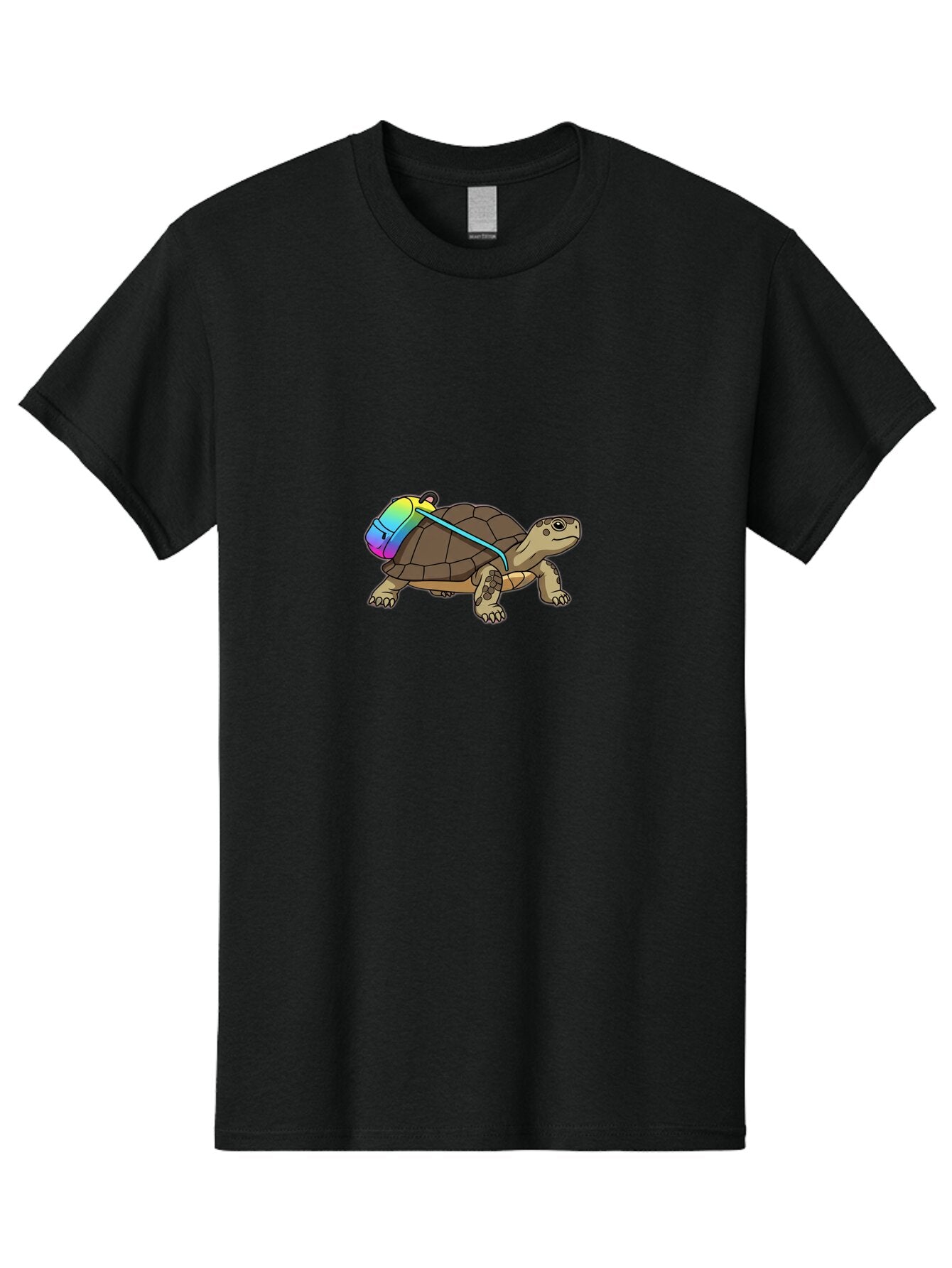 Turtle-With-Backpack-1 Men'S Graphic Tee, 100% Cotton, Comfortable Casual Summer Wear, Machine Washable, Vintage Camera, Old Camera, Antique Camera, Black Camera, Classic Photography, Photography Equipment, Nostalgic Device, Film Camera, Baq160 8