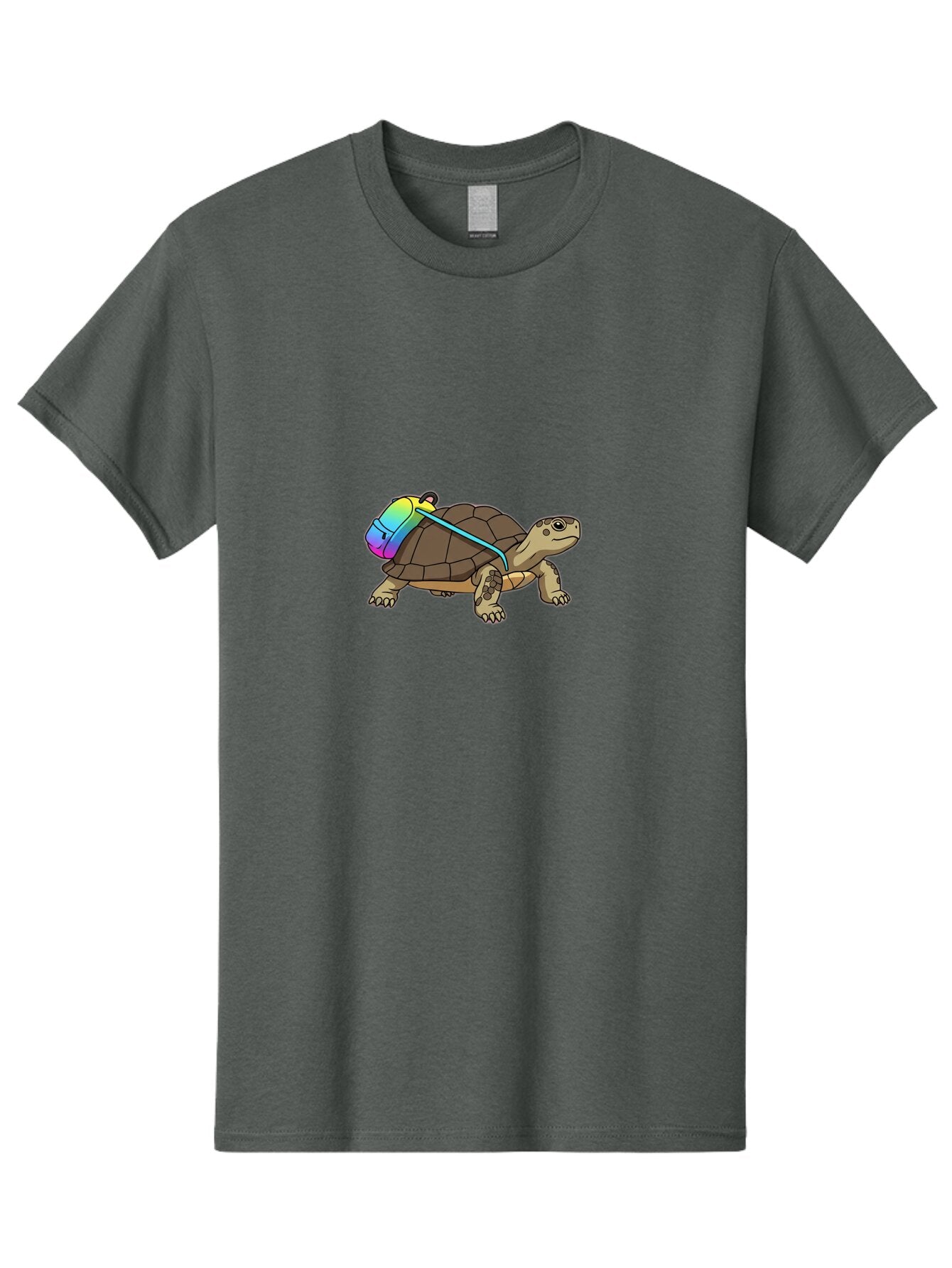 Turtle-With-Backpack-1 Men'S Graphic Tee, 100% Cotton, Comfortable Casual Summer Wear, Machine Washable, Vintage Camera, Old Camera, Antique Camera, Black Camera, Classic Photography, Photography Equipment, Nostalgic Device, Film Camera, Baq160 11