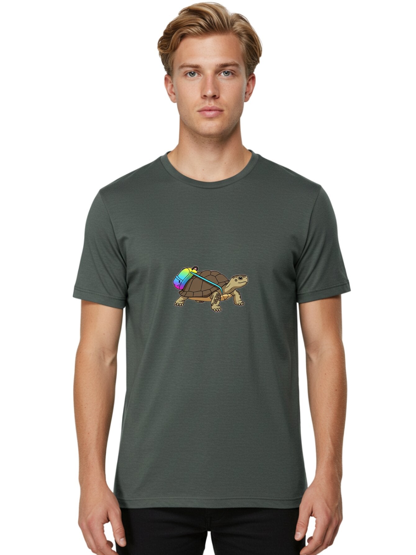 Turtle-With-Backpack-1 Men'S Graphic Tee, 100% Cotton, Comfortable Casual Summer Wear, Machine Washable, Vintage Camera, Old Camera, Antique Camera, Black Camera, Classic Photography, Photography Equipment, Nostalgic Device, Film Camera, Baq160 27
