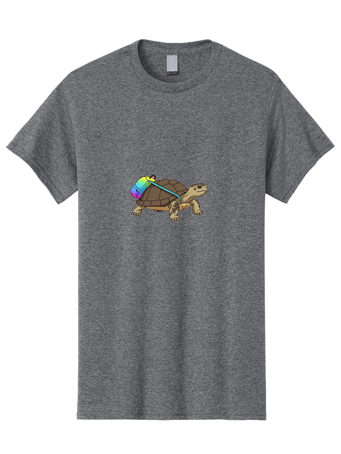 Turtle-With-Backpack-1 Men'S Graphic Tee, 100% Cotton, Comfortable Casual Summer Wear, Machine Washable, Vintage Camera, Old Camera, Antique Camera, Black Camera, Classic Photography, Photography Equipment, Nostalgic Device, Film Camera, Baq160 1