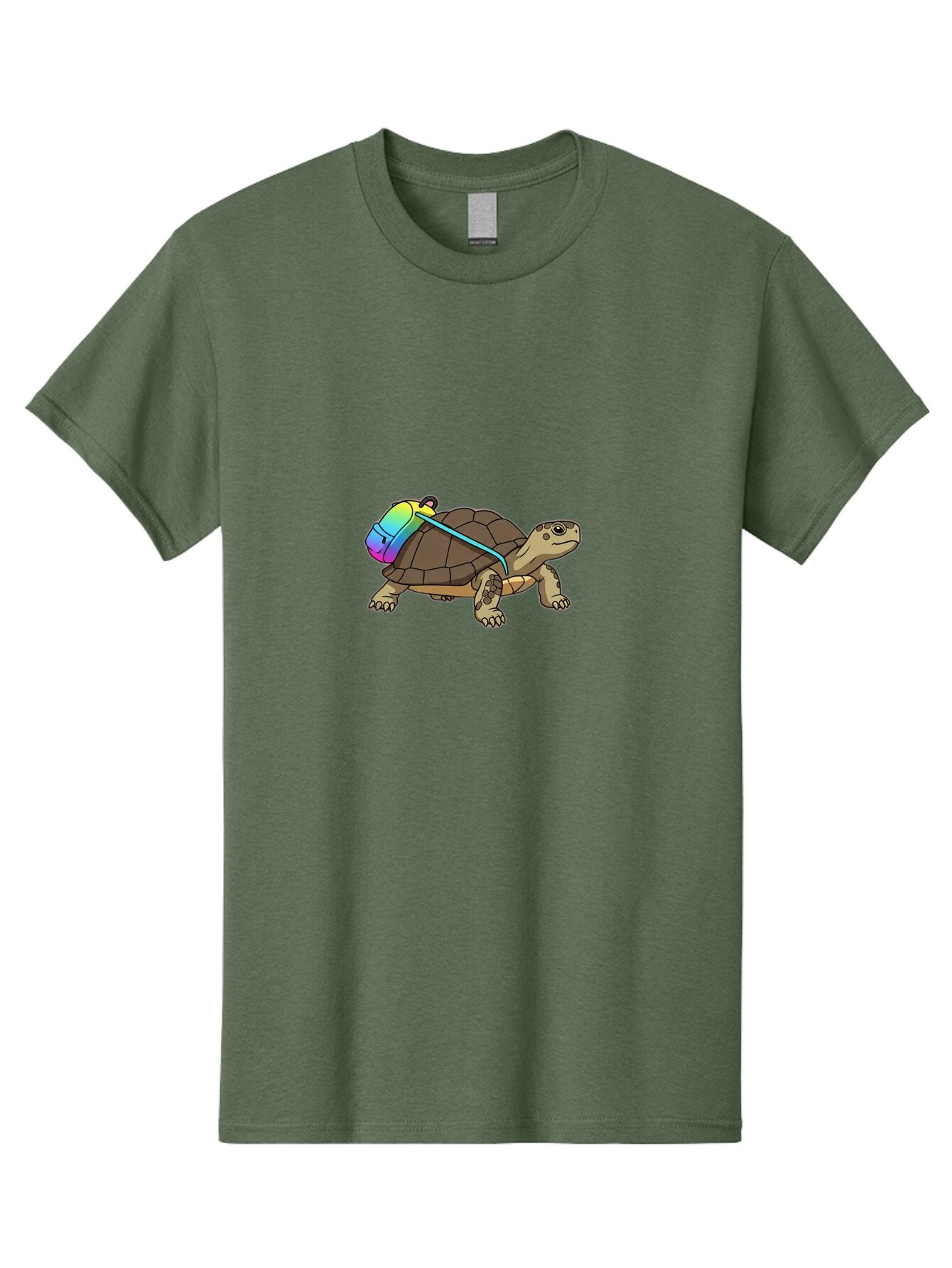 Turtle-With-Backpack-1 Men'S Graphic Tee, 100% Cotton, Comfortable Casual Summer Wear, Machine Washable, Vintage Camera, Old Camera, Antique Camera, Black Camera, Classic Photography, Photography Equipment, Nostalgic Device, Film Camera, Baq160 15