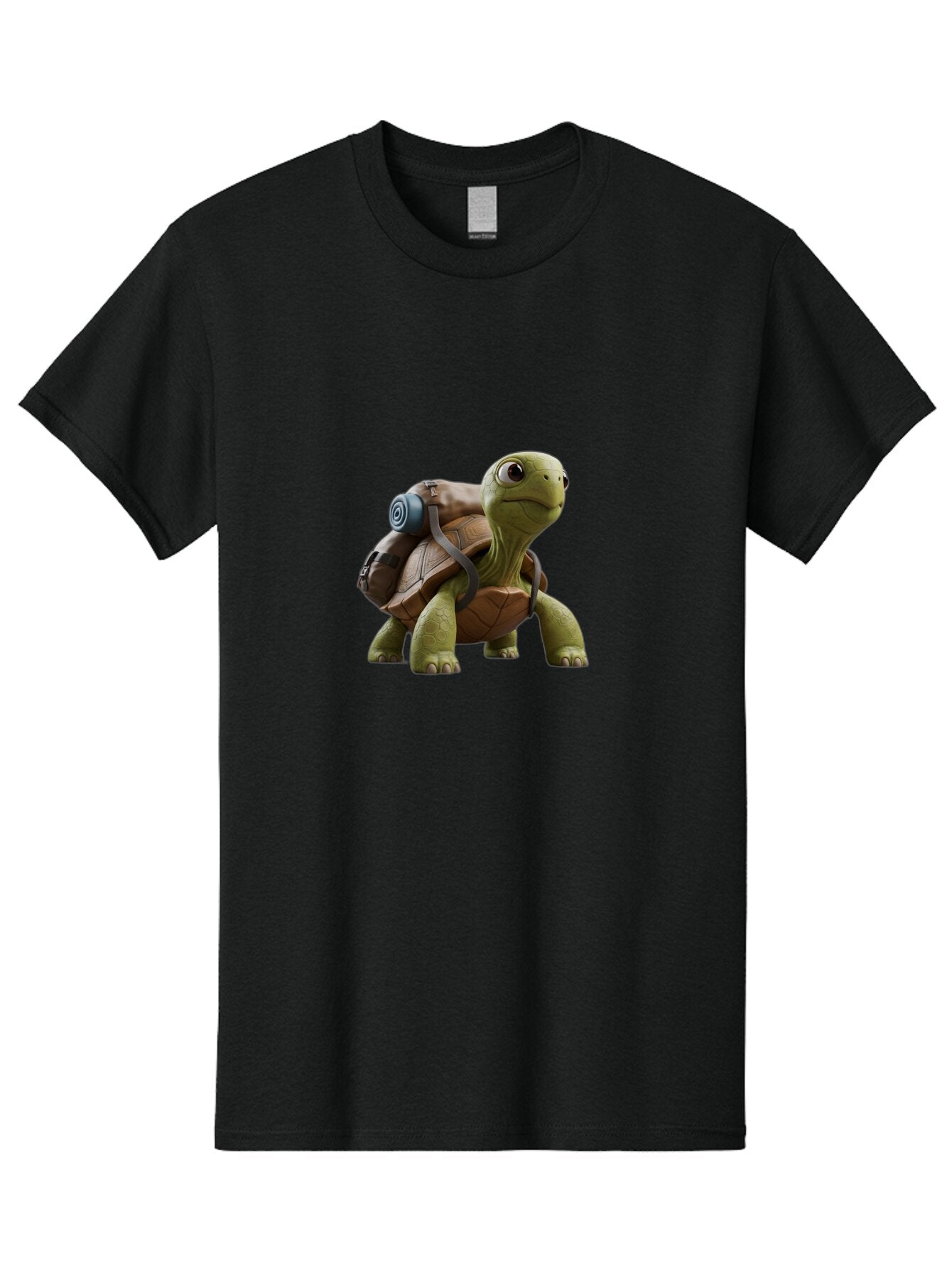 Turtle-With-Backpack Men'S Graphic Tee, 100% Cotton, Comfortable Casual Summer Wear, Machine Washable, Vintage Camera, Old Camera, Antique Camera, Black Camera, Classic Photography, Photography Equipment, Nostalgic Device, Film Camera, Baq161 3