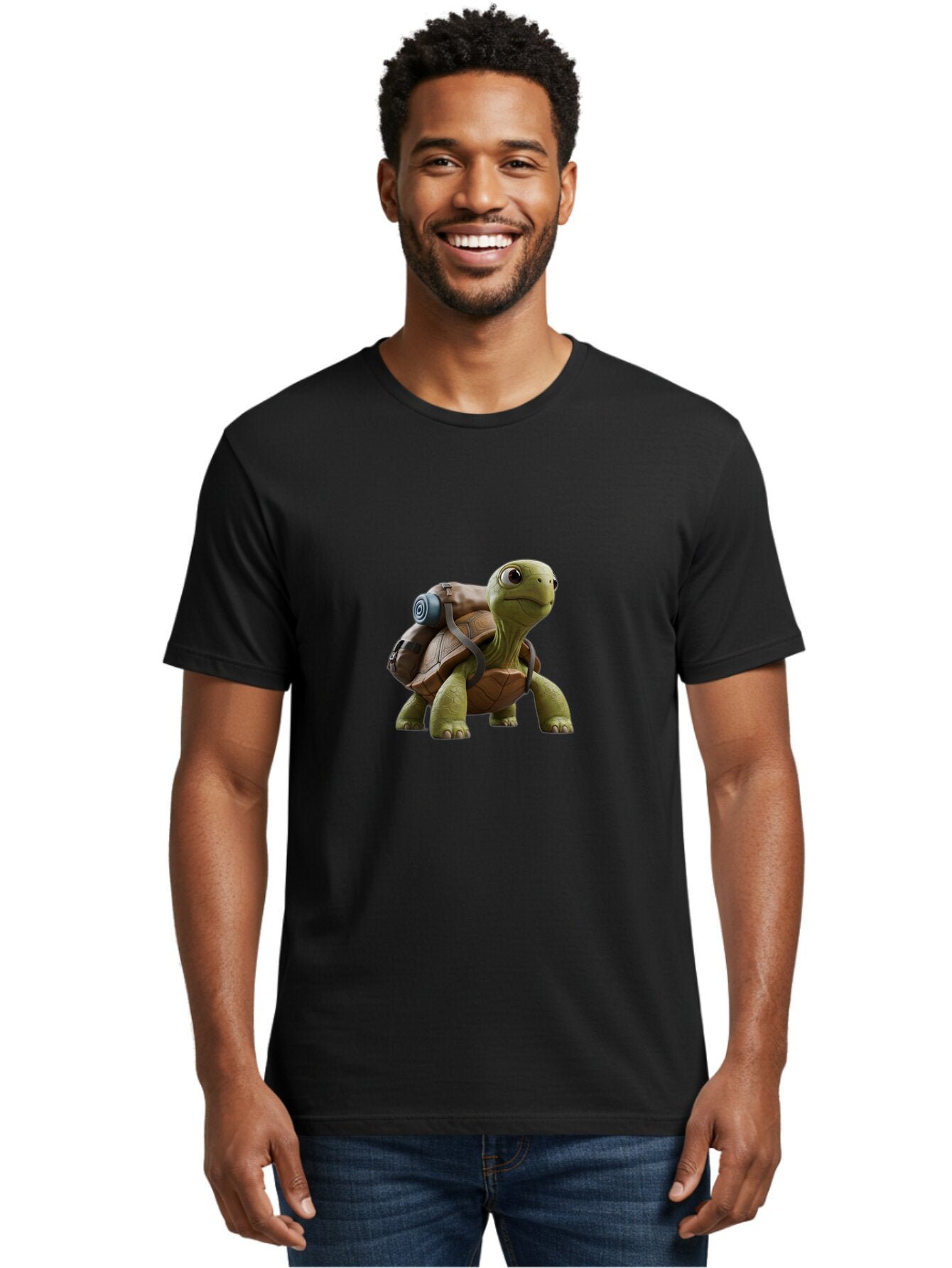 Turtle-With-Backpack Men'S Graphic Tee, 100% Cotton, Comfortable Casual Summer Wear, Machine Washable, Vintage Camera, Old Camera, Antique Camera, Black Camera, Classic Photography, Photography Equipment, Nostalgic Device, Film Camera, Baq161 22