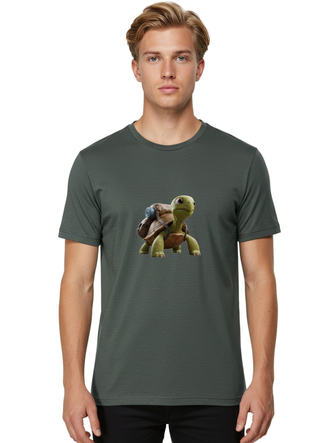 Turtle-With-Backpack Men'S Graphic Tee, 100% Cotton, Comfortable Casual Summer Wear, Machine Washable, Vintage Camera, Old Camera, Antique Camera, Black Camera, Classic Photography, Photography Equipment, Nostalgic Device, Film Camera, Baq161 29