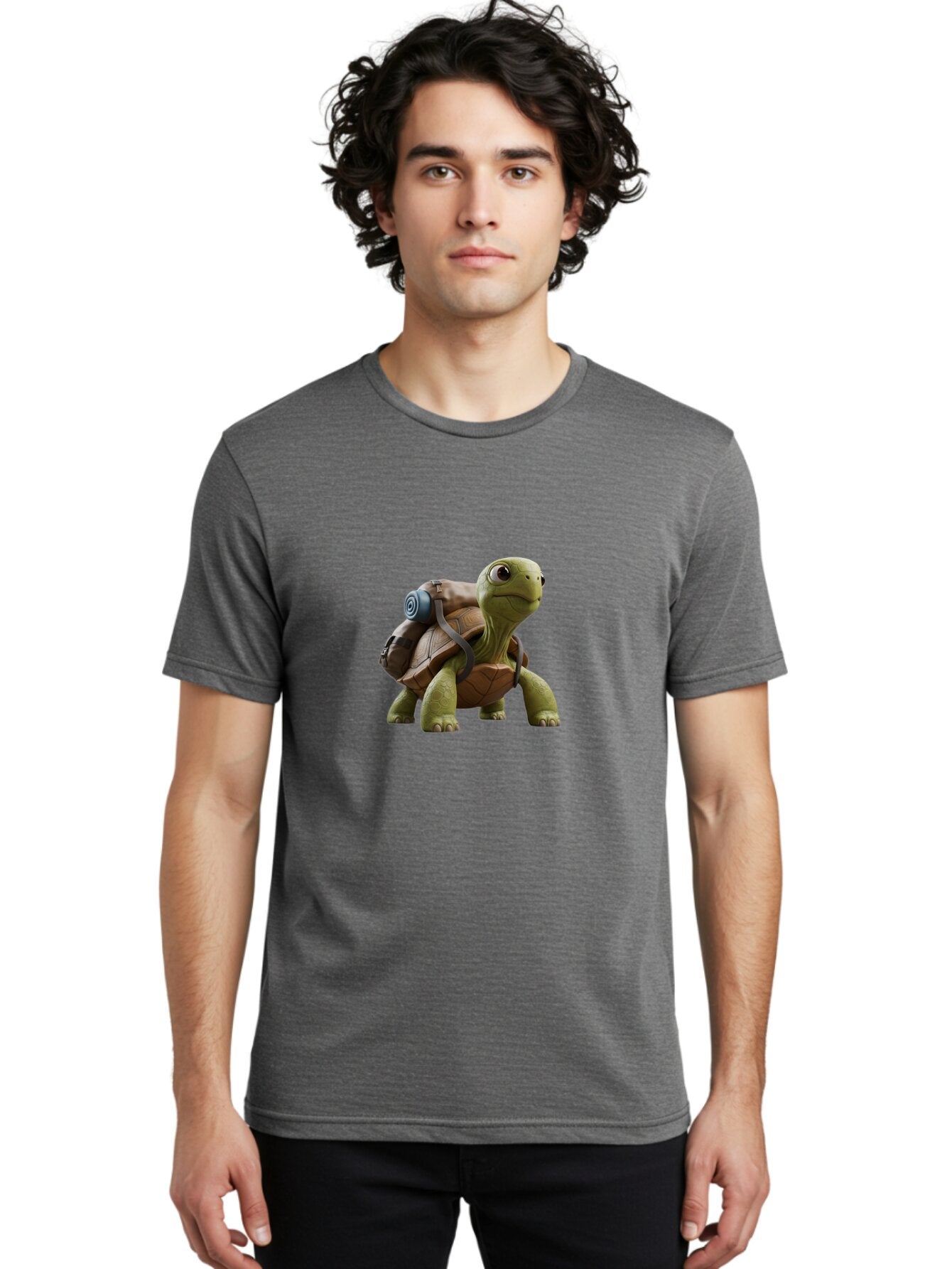 Turtle-With-Backpack Men'S Graphic Tee, 100% Cotton, Comfortable Casual Summer Wear, Machine Washable, Vintage Camera, Old Camera, Antique Camera, Black Camera, Classic Photography, Photography Equipment, Nostalgic Device, Film Camera, Baq161 20
