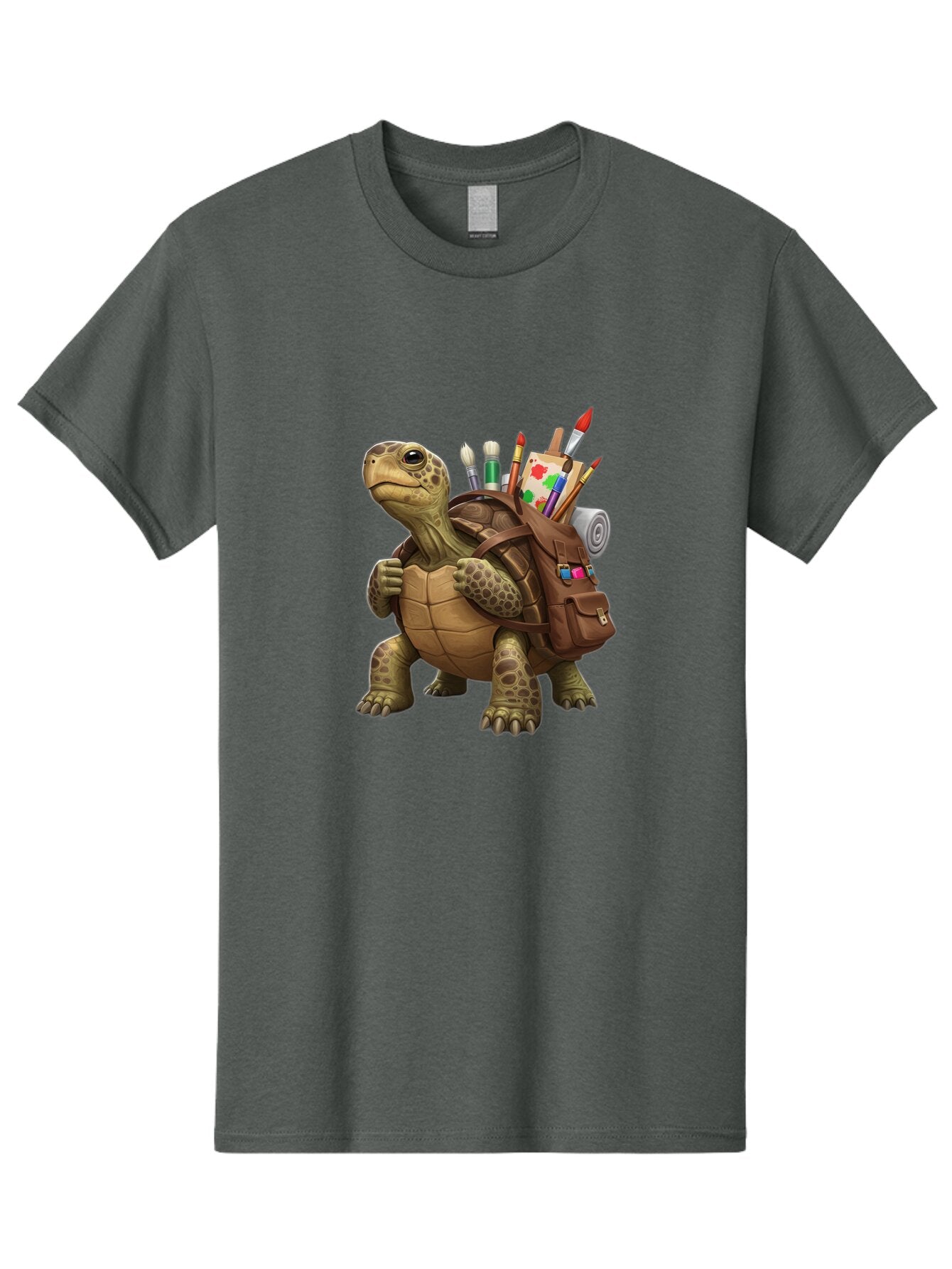 Turtle-With-Brown-Backpack Men'S Graphic Tee, 100% Cotton, Comfortable Casual Summer Wear, Machine Washable, Vintage Camera, Old Camera, Antique Camera, Black Camera, Classic Photography, Photography Equipment, Nostalgic Device, Film Camera, Baq162 2