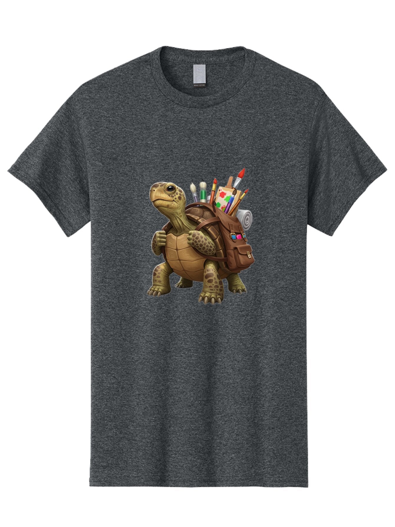 Turtle-With-Brown-Backpack Men'S Graphic Tee, 100% Cotton, Comfortable Casual Summer Wear, Machine Washable, Vintage Camera, Old Camera, Antique Camera, Black Camera, Classic Photography, Photography Equipment, Nostalgic Device, Film Camera, Baq162 5