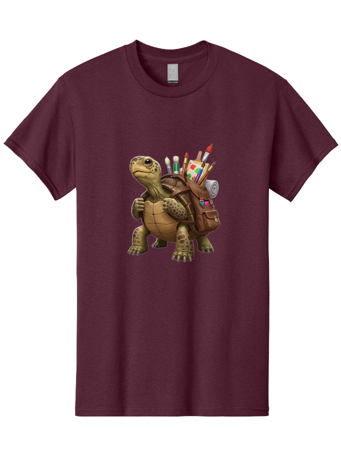 Turtle-With-Brown-Backpack Men'S Graphic Tee, 100% Cotton, Comfortable Casual Summer Wear, Machine Washable, Vintage Camera, Old Camera, Antique Camera, Black Camera, Classic Photography, Photography Equipment, Nostalgic Device, Film Camera, Baq162 12