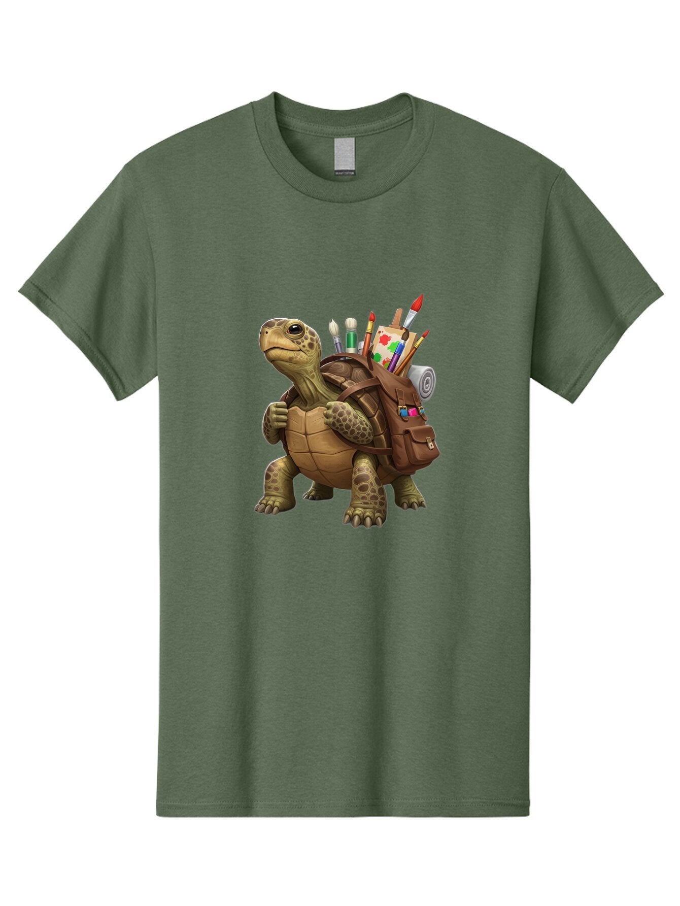 Turtle-With-Brown-Backpack Men'S Graphic Tee, 100% Cotton, Comfortable Casual Summer Wear, Machine Washable, Vintage Camera, Old Camera, Antique Camera, Black Camera, Classic Photography, Photography Equipment, Nostalgic Device, Film Camera, Baq162 13
