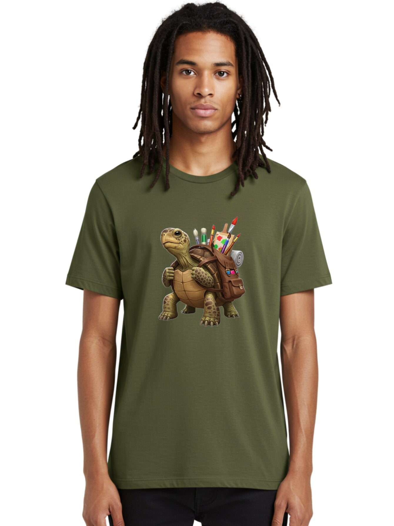 Turtle-With-Brown-Backpack Men'S Graphic Tee, 100% Cotton, Comfortable Casual Summer Wear, Machine Washable, Vintage Camera, Old Camera, Antique Camera, Black Camera, Classic Photography, Photography Equipment, Nostalgic Device, Film Camera, Baq162 20