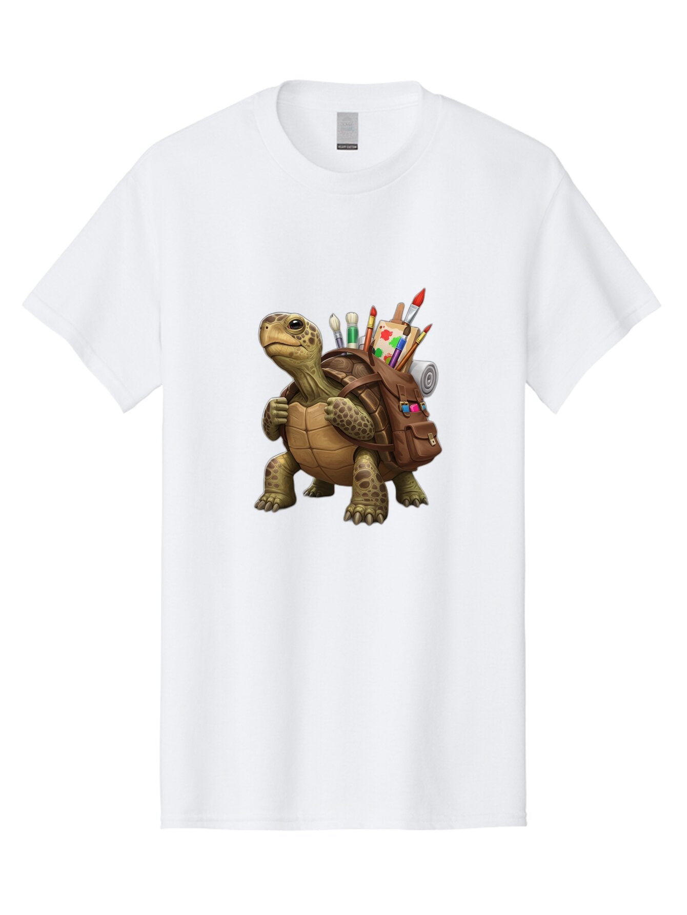 Turtle-With-Brown-Backpack Men'S Graphic Tee, 100% Cotton, Comfortable Casual Summer Wear, Machine Washable, Vintage Camera, Old Camera, Antique Camera, Black Camera, Classic Photography, Photography Equipment, Nostalgic Device, Film Camera, Baq162 8