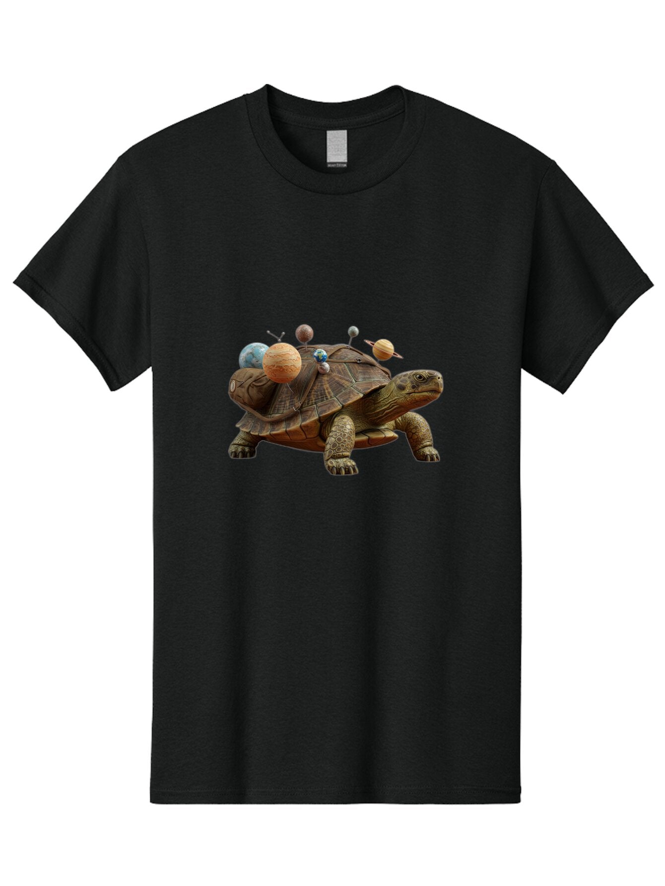 Turtle-With-Solar-System Men'S Graphic Tee, 100% Cotton, Comfortable Casual Summer Wear, Machine Washable, Vintage Camera, Old Camera, Antique Camera, Black Camera, Classic Photography, Photography Equipment, Nostalgic Device, Film Camera, Baq166 2
