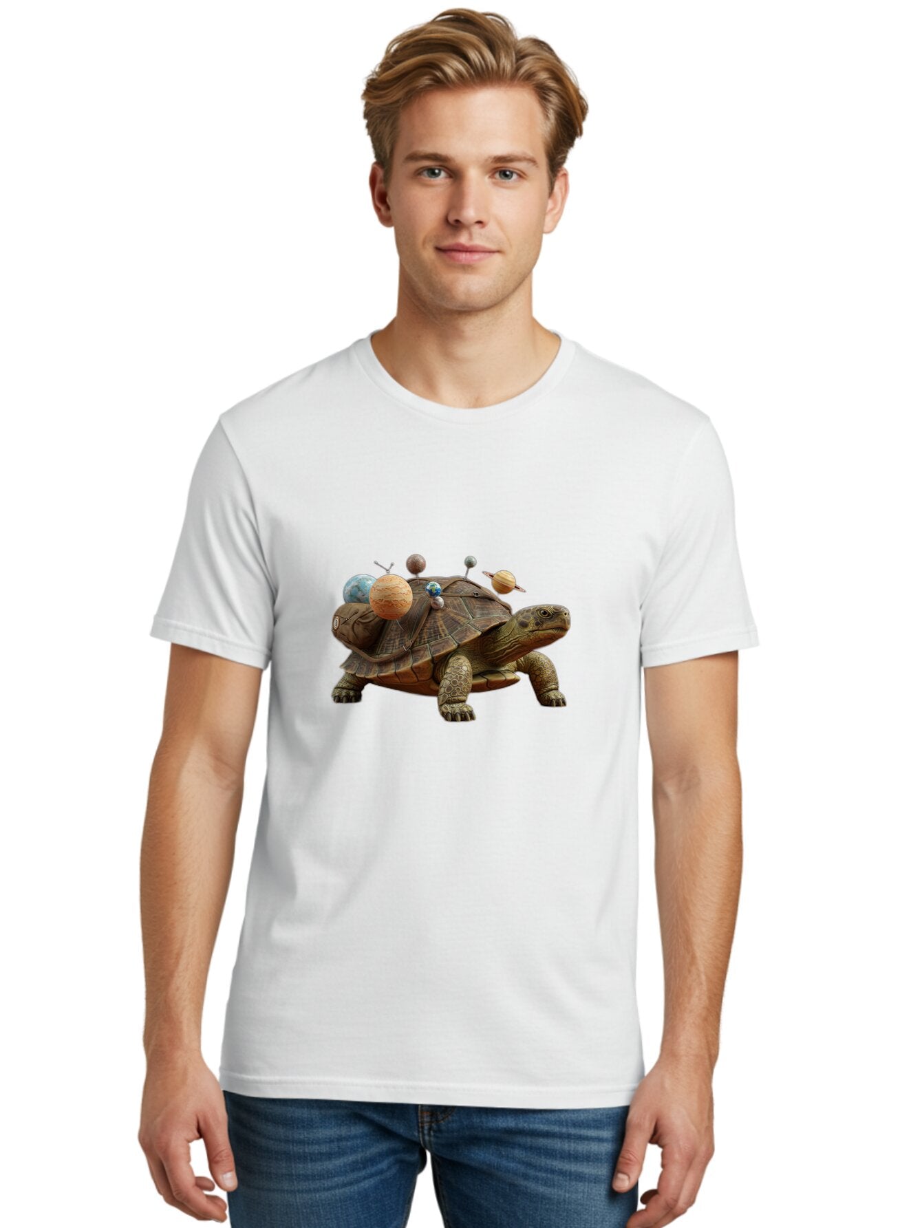 Turtle-With-Solar-System Men'S Graphic Tee, 100% Cotton, Comfortable Casual Summer Wear, Machine Washable, Vintage Camera, Old Camera, Antique Camera, Black Camera, Classic Photography, Photography Equipment, Nostalgic Device, Film Camera, Baq166 16