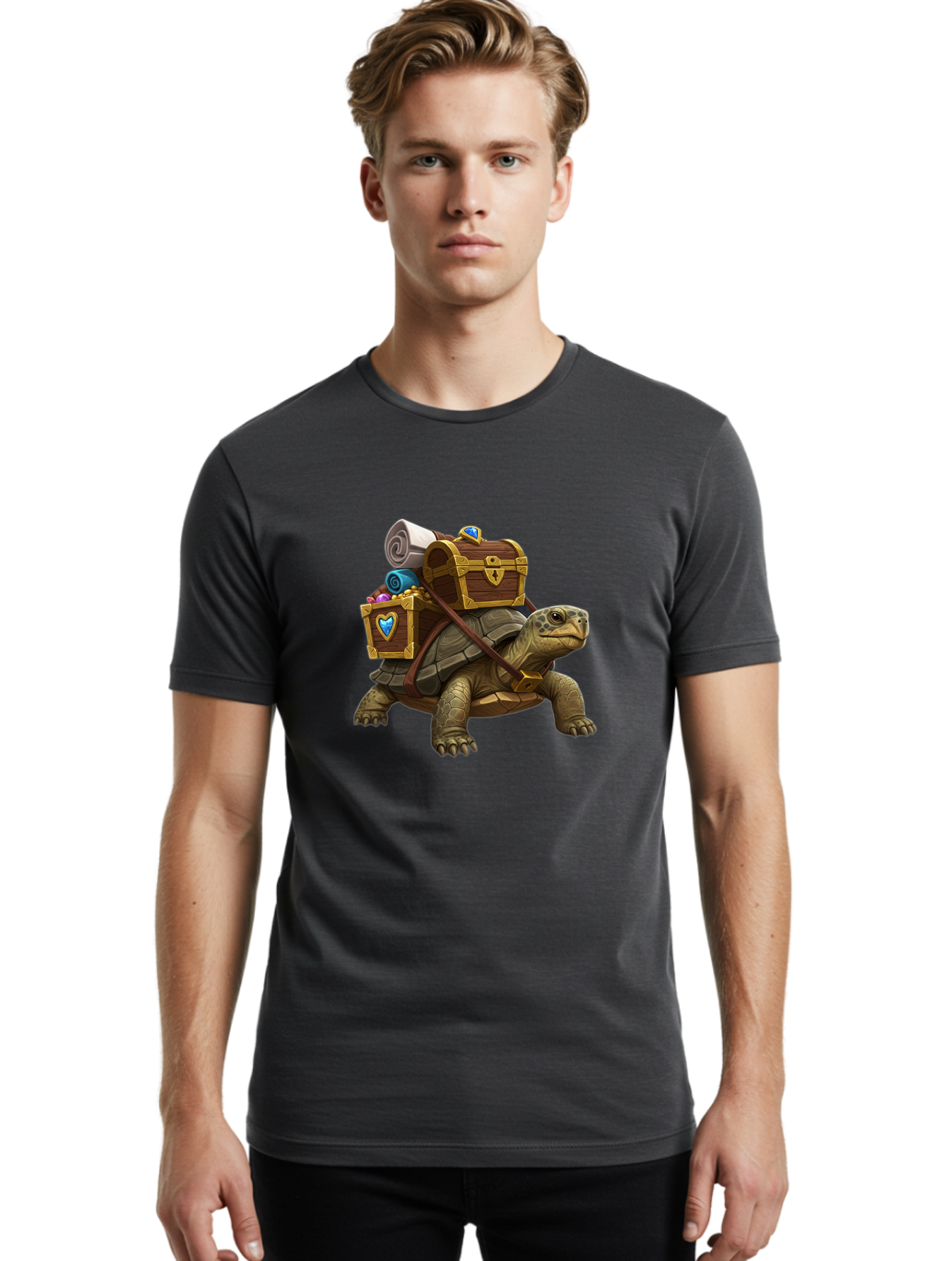 Turtle-With-Treasure Men'S Graphic Tee, 100% Cotton, Comfortable Casual Summer Wear, Machine Washable, Vintage Camera, Old Camera, Antique Camera, Black Camera, Classic Photography, Photography Equipment, Nostalgic Device, Film Camera, Baq167 25