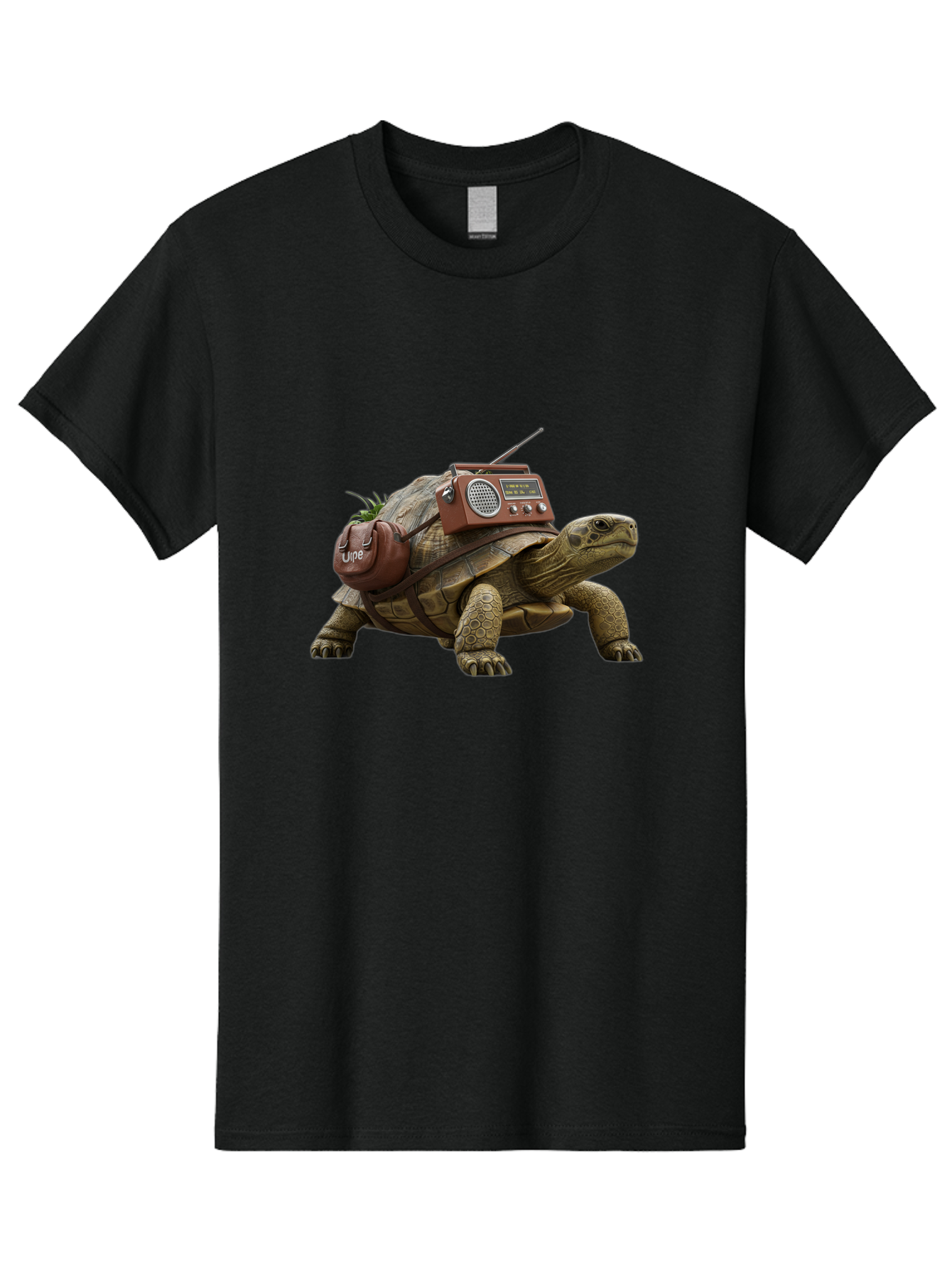 Turtle-With-Vibe-Radio Men'S Graphic Tee, 100% Cotton, Comfortable Casual Summer Wear, Machine Washable, Vintage Camera, Old Camera, Antique Camera, Black Camera, Classic Photography, Photography Equipment, Nostalgic Device, Film Camera, Baq168 4