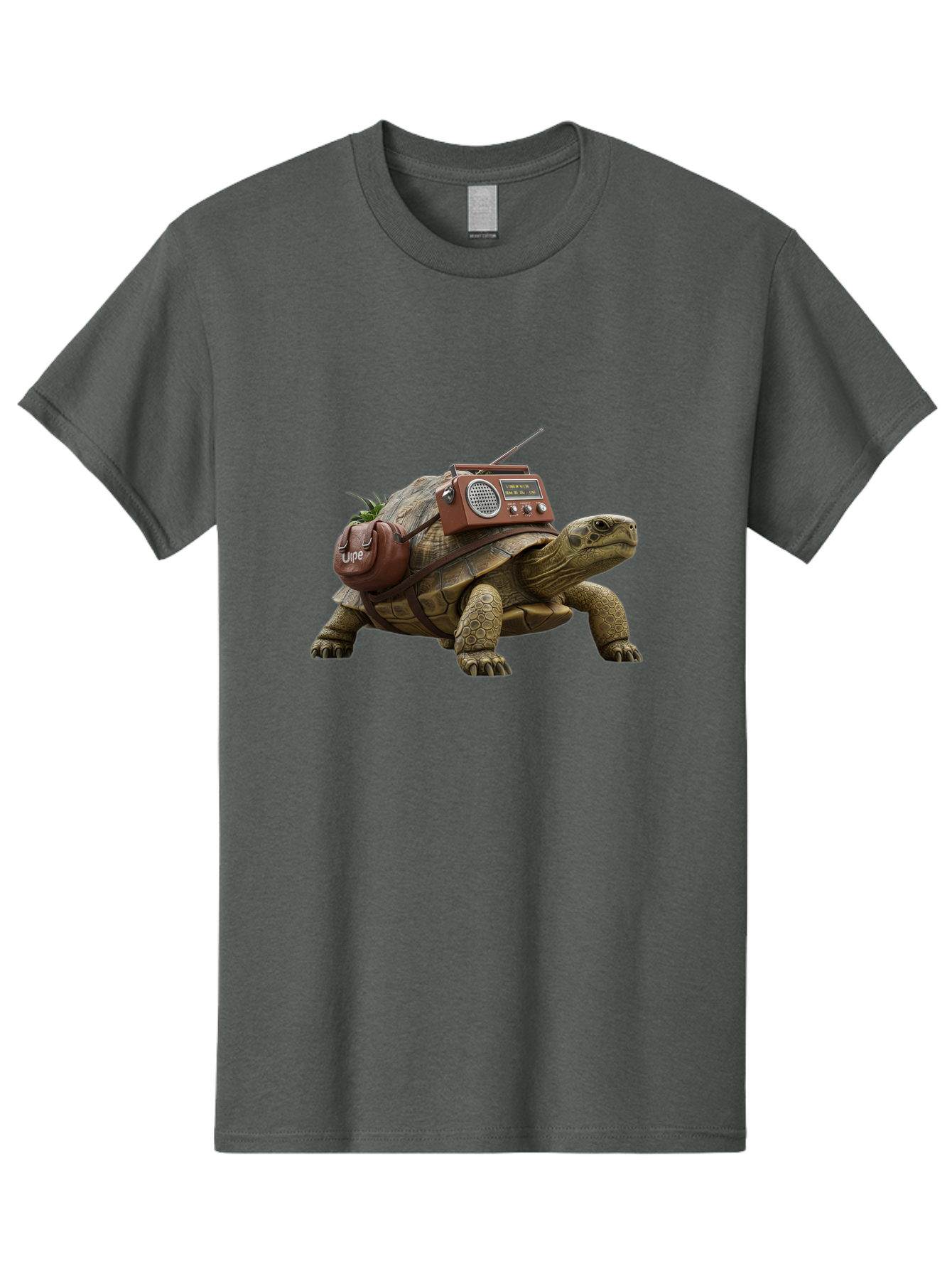 Turtle-With-Vibe-Radio Men'S Graphic Tee, 100% Cotton, Comfortable Casual Summer Wear, Machine Washable, Vintage Camera, Old Camera, Antique Camera, Black Camera, Classic Photography, Photography Equipment, Nostalgic Device, Film Camera, Baq168 7
