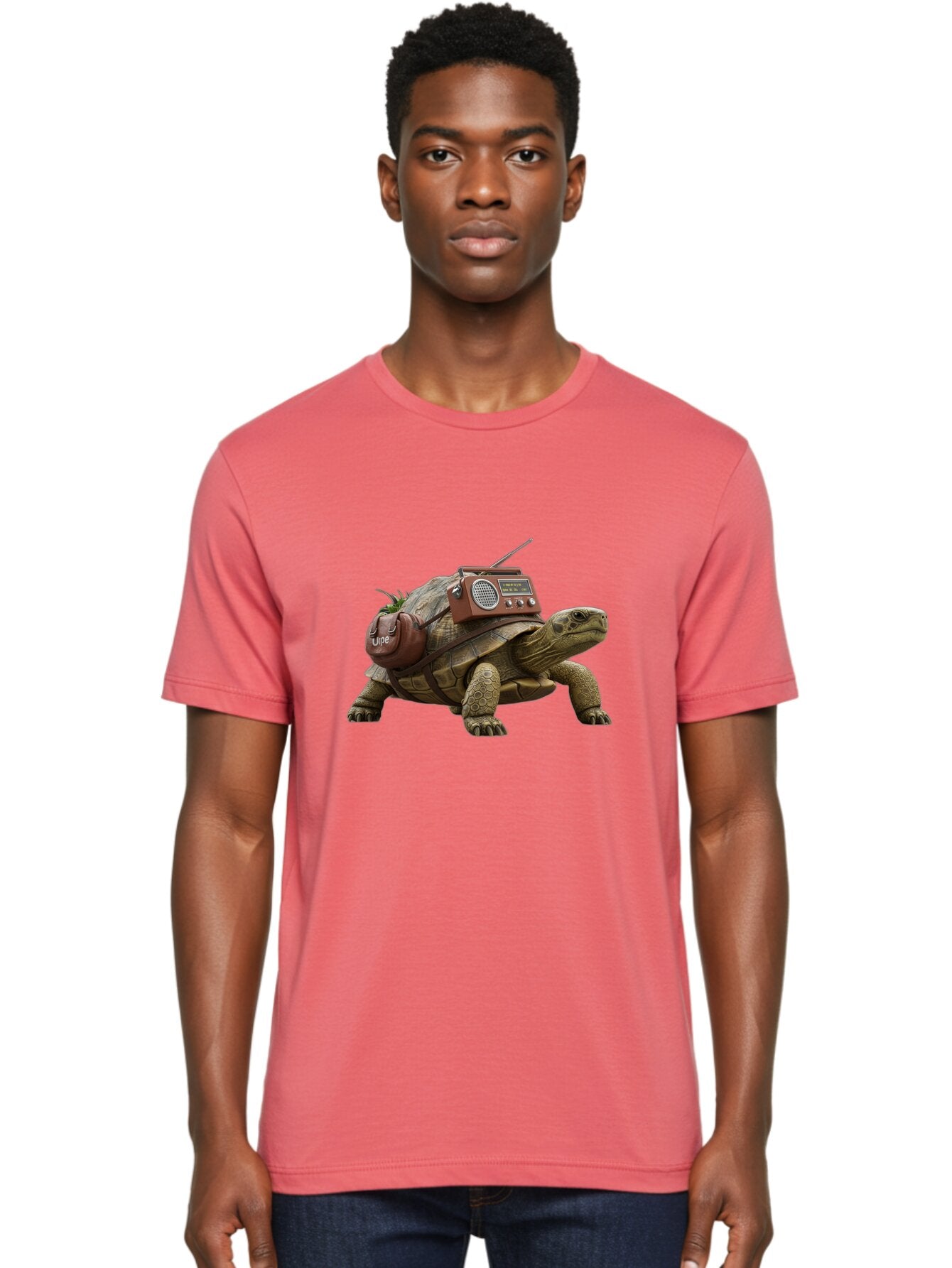 Turtle-With-Vibe-Radio Men'S Graphic Tee, 100% Cotton, Comfortable Casual Summer Wear, Machine Washable, Vintage Camera, Old Camera, Antique Camera, Black Camera, Classic Photography, Photography Equipment, Nostalgic Device, Film Camera, Baq168 29