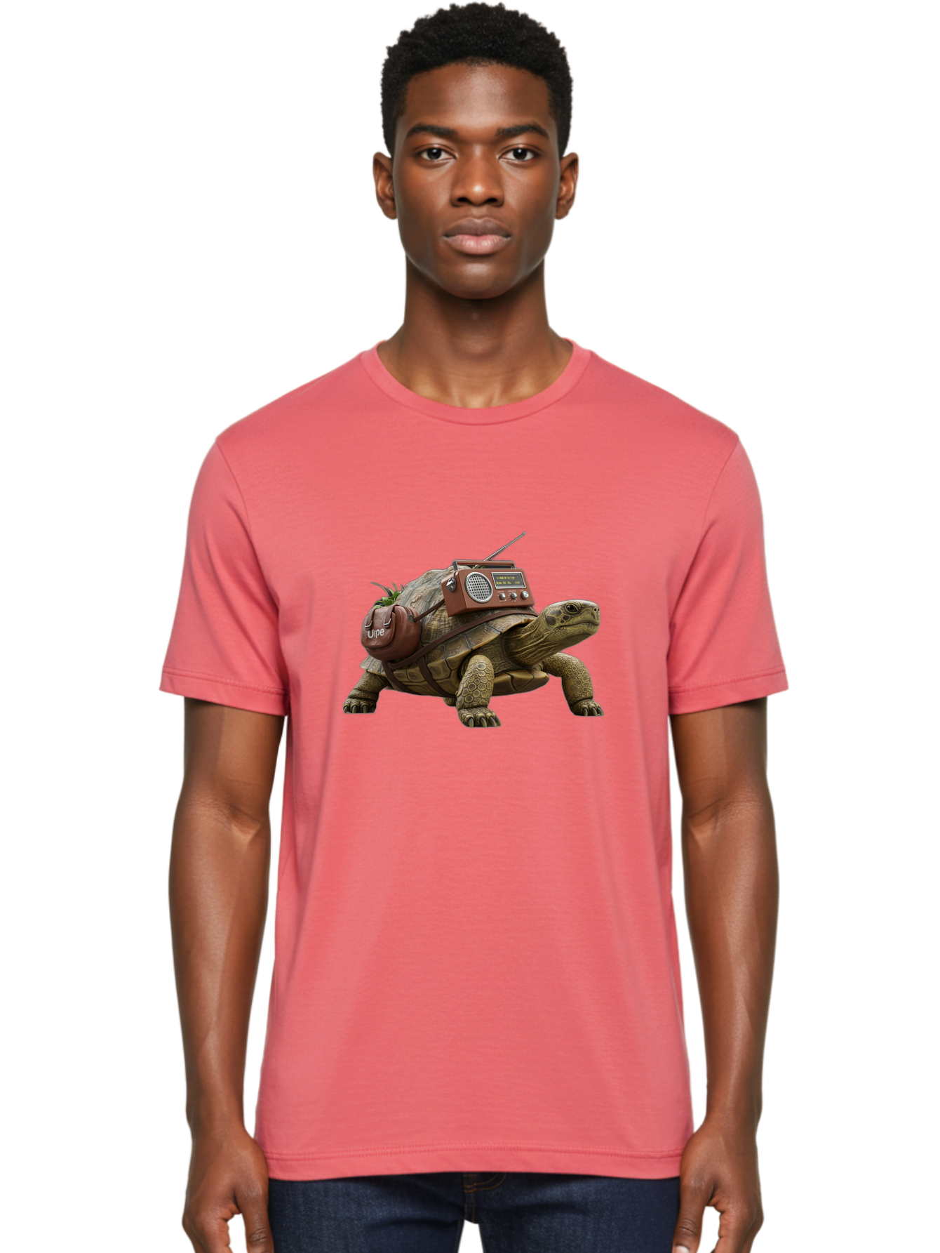 Turtle-With-Vibe-Radio Men'S Graphic Tee, 100% Cotton, Comfortable Casual Summer Wear, Machine Washable, Vintage Camera, Old Camera, Antique Camera, Black Camera, Classic Photography, Photography Equipment, Nostalgic Device, Film Camera, Baq168 30