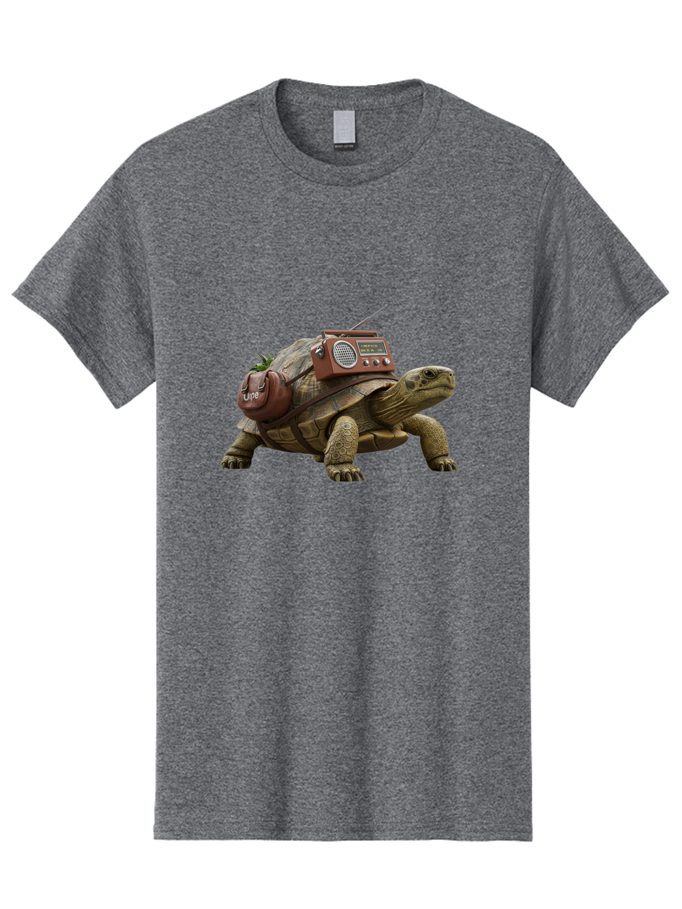 Turtle-With-Vibe-Radio Men'S Graphic Tee, 100% Cotton, Comfortable Casual Summer Wear, Machine Washable, Vintage Camera, Old Camera, Antique Camera, Black Camera, Classic Photography, Photography Equipment, Nostalgic Device, Film Camera, Baq168