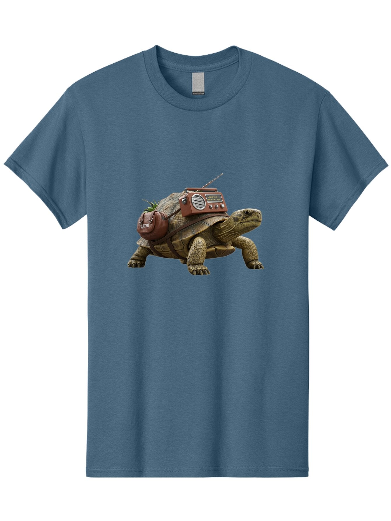 Turtle-With-Vibe-Radio Men'S Graphic Tee, 100% Cotton, Comfortable Casual Summer Wear, Machine Washable, Vintage Camera, Old Camera, Antique Camera, Black Camera, Classic Photography, Photography Equipment, Nostalgic Device, Film Camera, Baq168 2