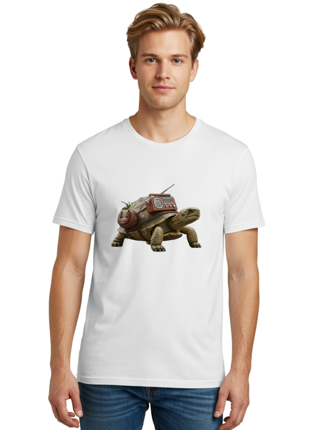 Turtle-With-Vibe-Radio Men'S Graphic Tee, 100% Cotton, Comfortable Casual Summer Wear, Machine Washable, Vintage Camera, Old Camera, Antique Camera, Black Camera, Classic Photography, Photography Equipment, Nostalgic Device, Film Camera, Baq168 29