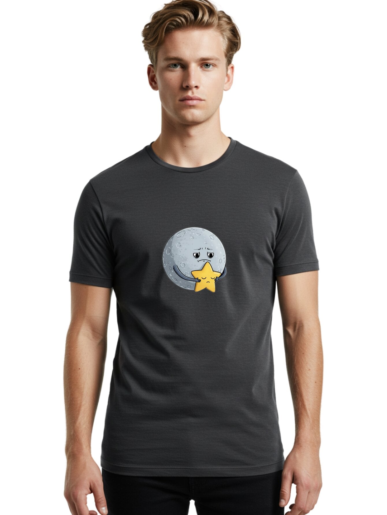 Unhappy-Moon-Embracing-Star Men'S Graphic Tee, 100% Cotton, Comfortable Casual Summer Wear, Machine Washable, Vintage Camera, Old Camera, Antique Camera, Black Camera, Classic Photography, Photography Equipment, Nostalgic Device, Film Camera, Baq172 29