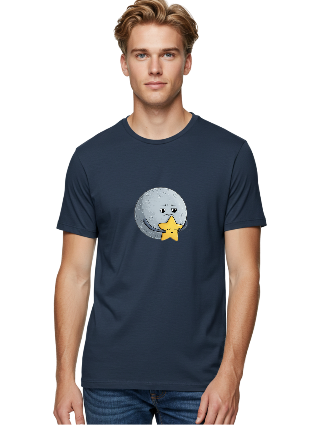 Unhappy-Moon-Embracing-Star Men'S Graphic Tee, 100% Cotton, Comfortable Casual Summer Wear, Machine Washable, Vintage Camera, Old Camera, Antique Camera, Black Camera, Classic Photography, Photography Equipment, Nostalgic Device, Film Camera, Baq172 17