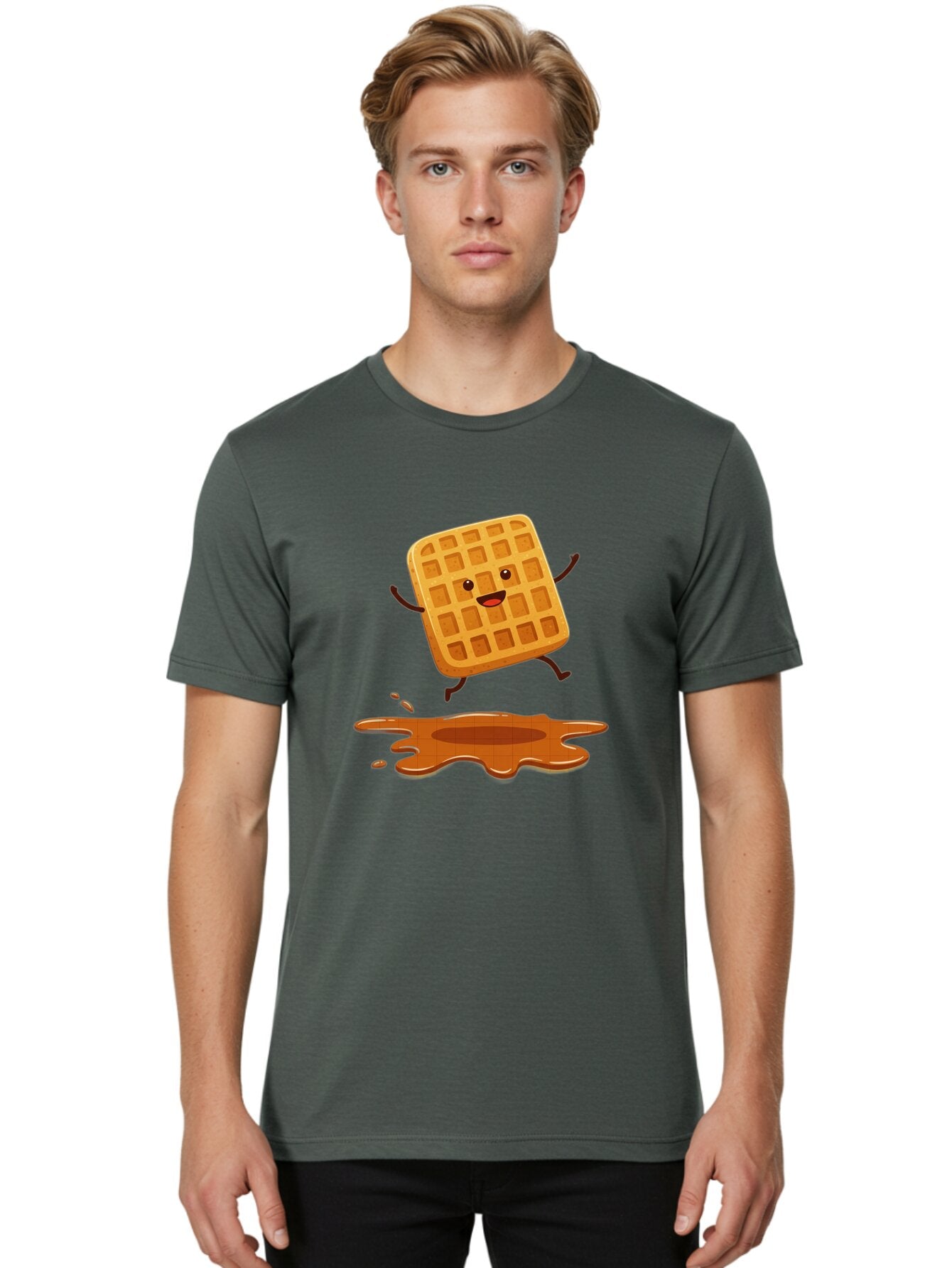 Waffle-Character-1 Men'S Graphic Tee, 100% Cotton, Comfortable Casual Summer Wear, Machine Washable, Vintage Camera, Old Camera, Antique Camera, Black Camera, Classic Photography, Photography Equipment, Nostalgic Device, Film Camera, Baq177 19